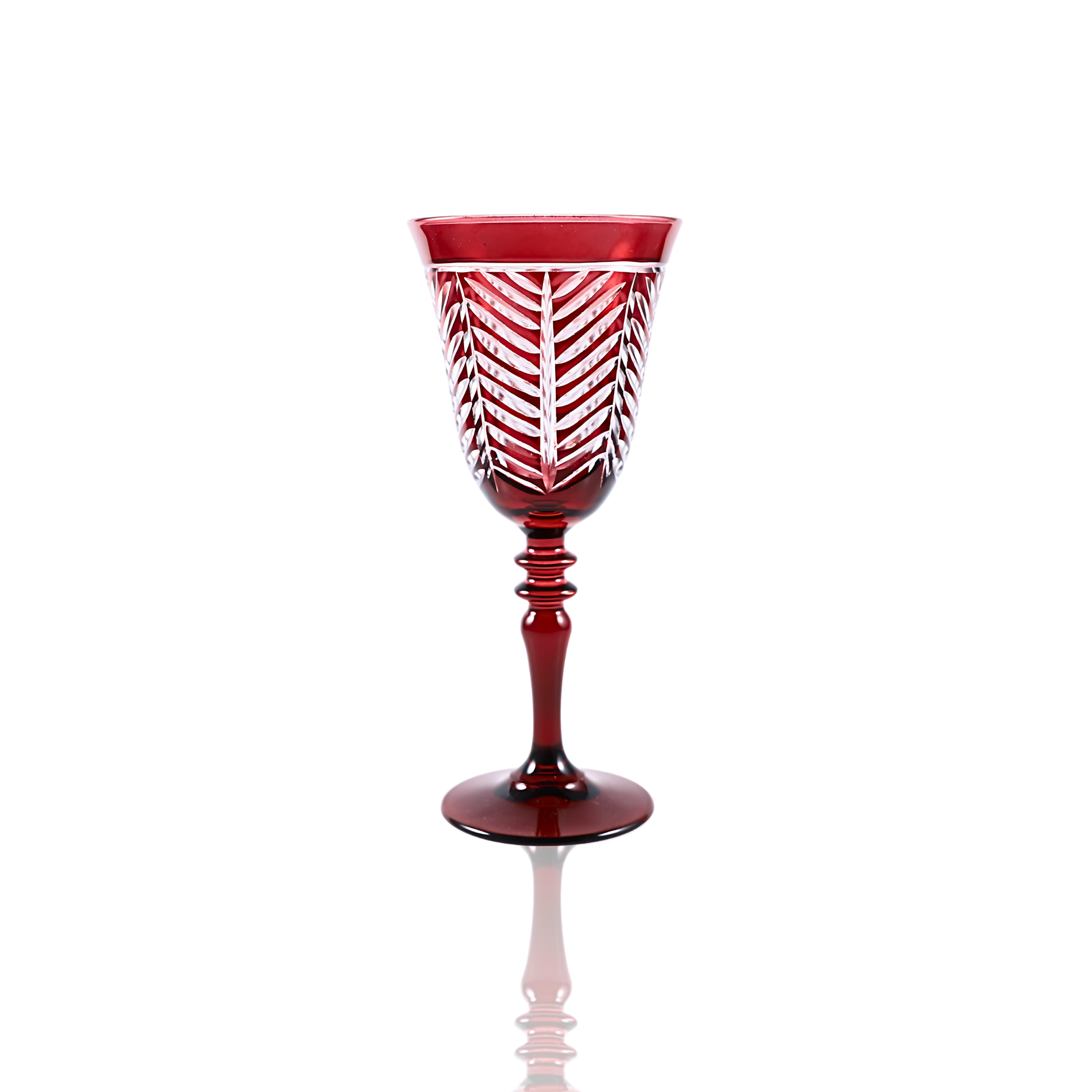 Lanza Cut Crystal Wine Glasses - Set Of 2 - Margerie Crystal USA