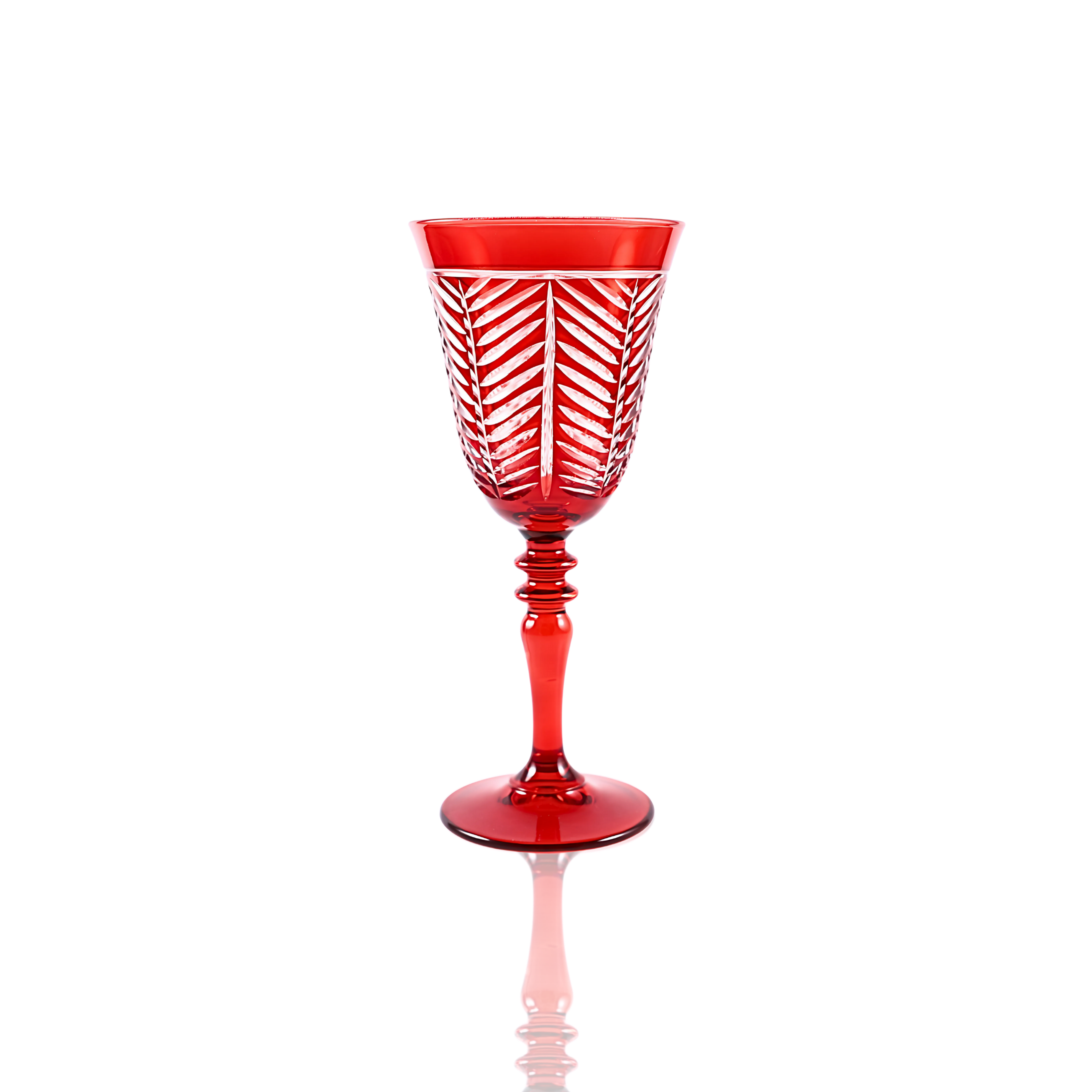 Lanza Cut Crystal Wine Glasses - Set Of 2 - Margerie Crystal USA