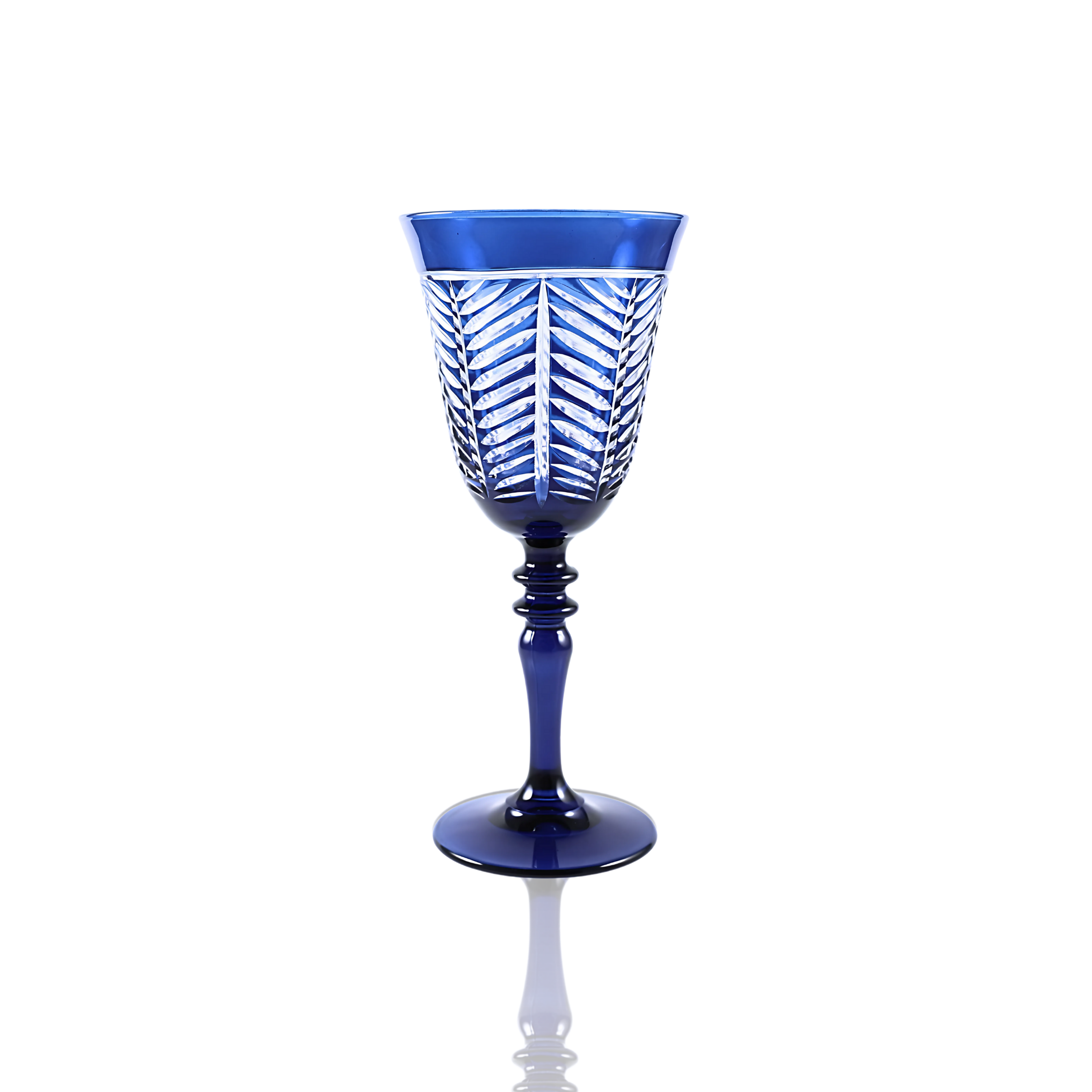 Lanza Cut Crystal Wine Glasses - Set Of 2 - Margerie Crystal USA