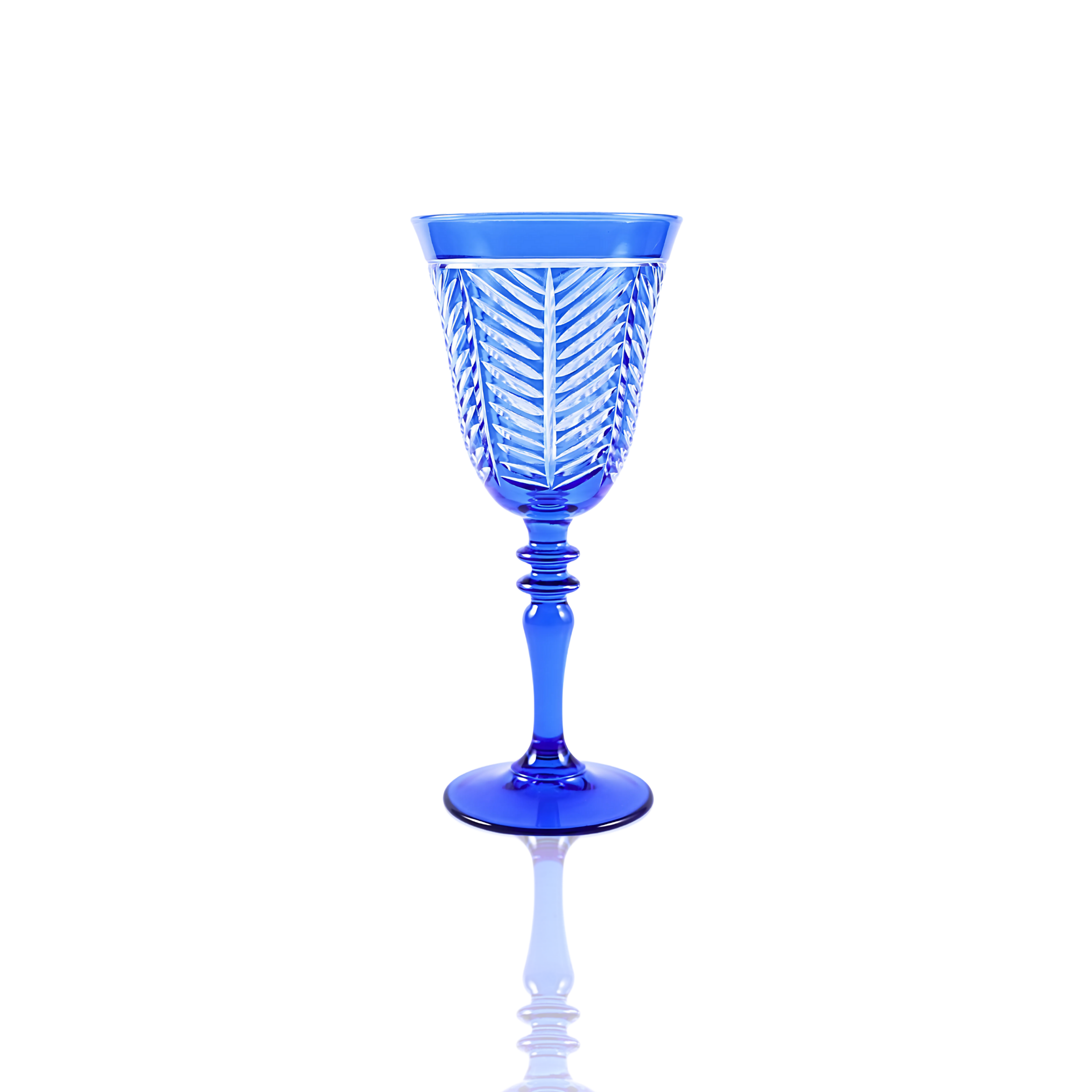 Lanza Cut Crystal Wine Glasses - Set Of 2 - Margerie Crystal USA