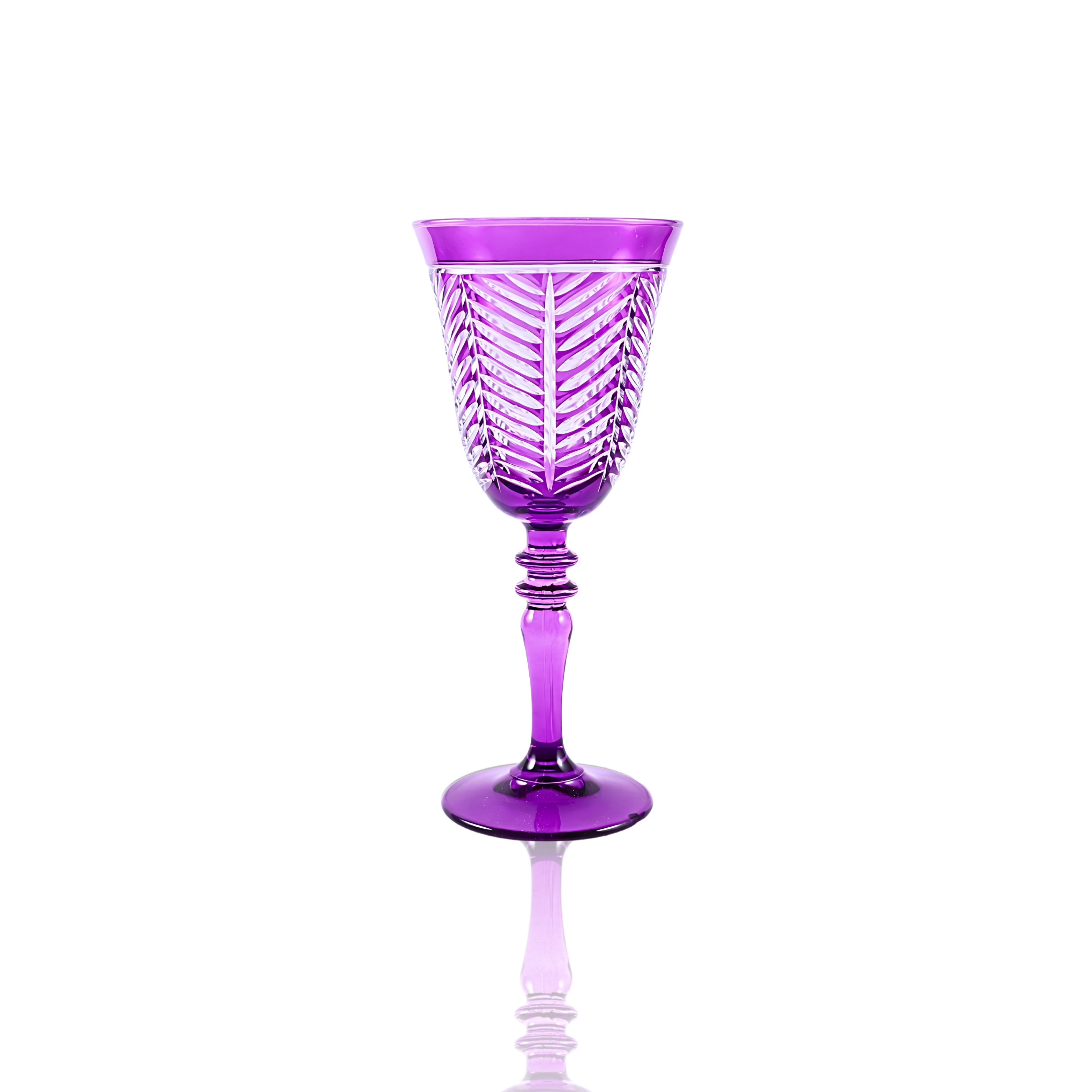 Lanza Cut Crystal Wine Glasses - Set Of 2 - Margerie Crystal USA