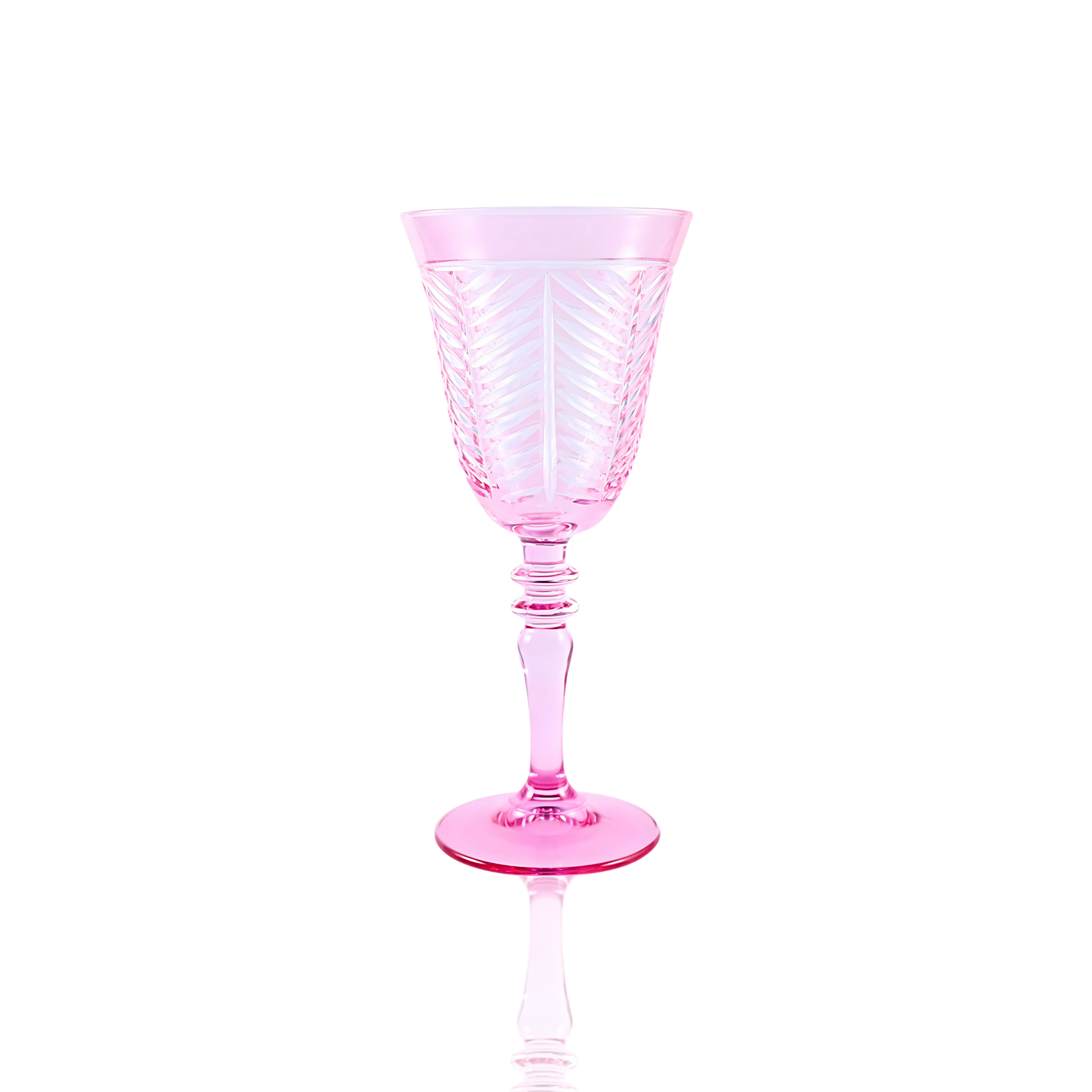 Lanza Cut Crystal Wine Glasses - Set Of 2 - Margerie Crystal USA
