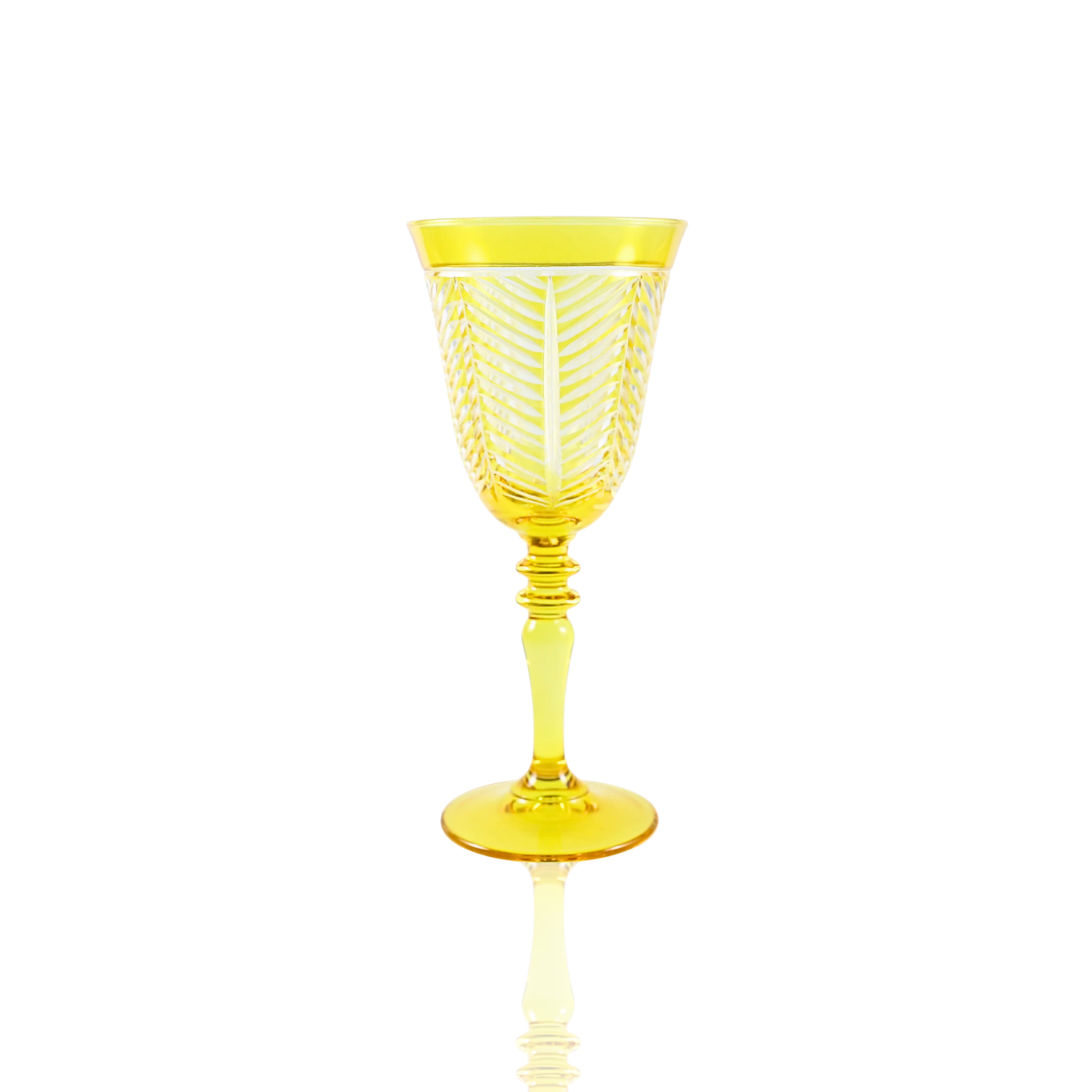 Lanza Cut Crystal Wine Glasses - Set Of 2 - Margerie Crystal USA