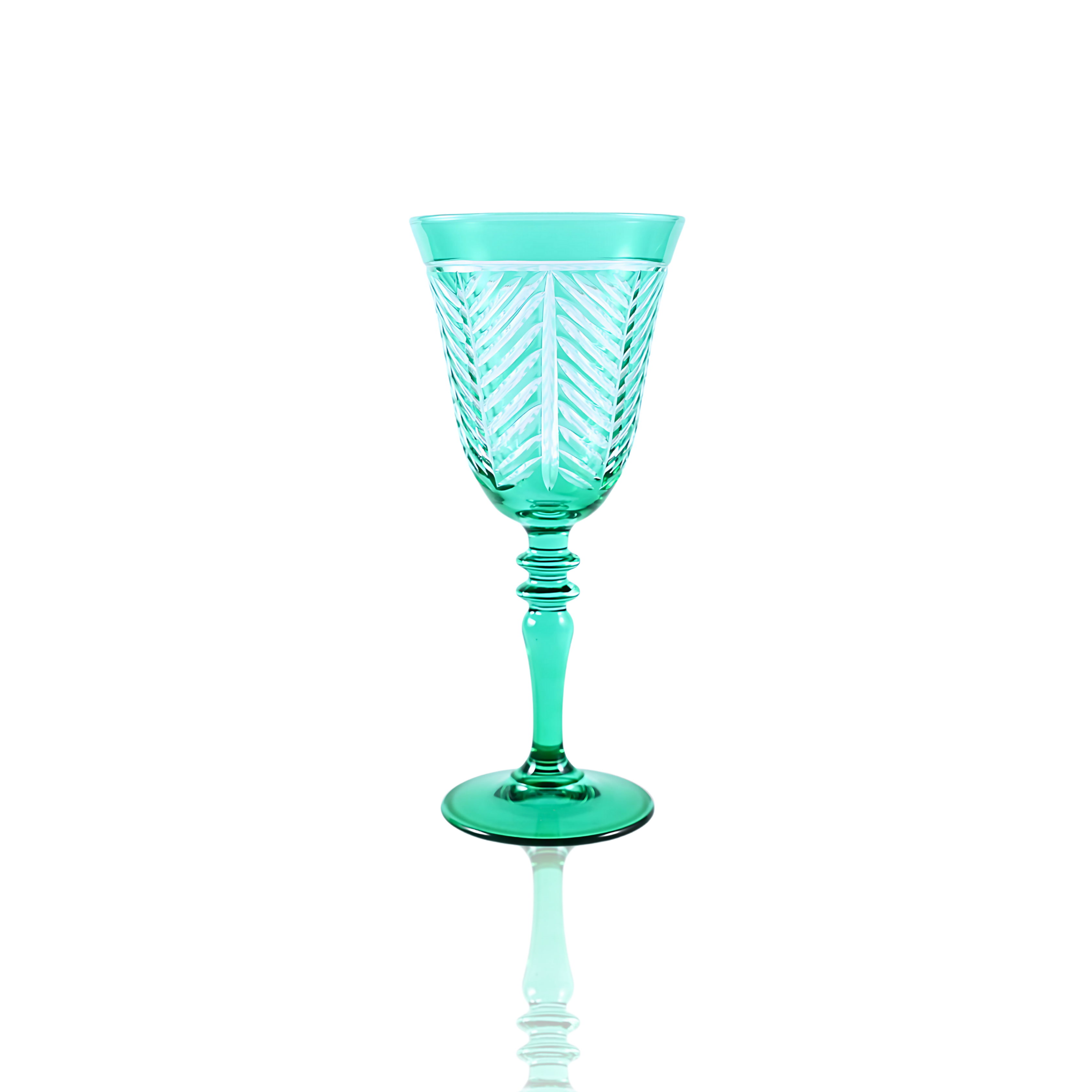 Lanza Cut Crystal Wine Glasses - Set Of 2 - Margerie Crystal USA