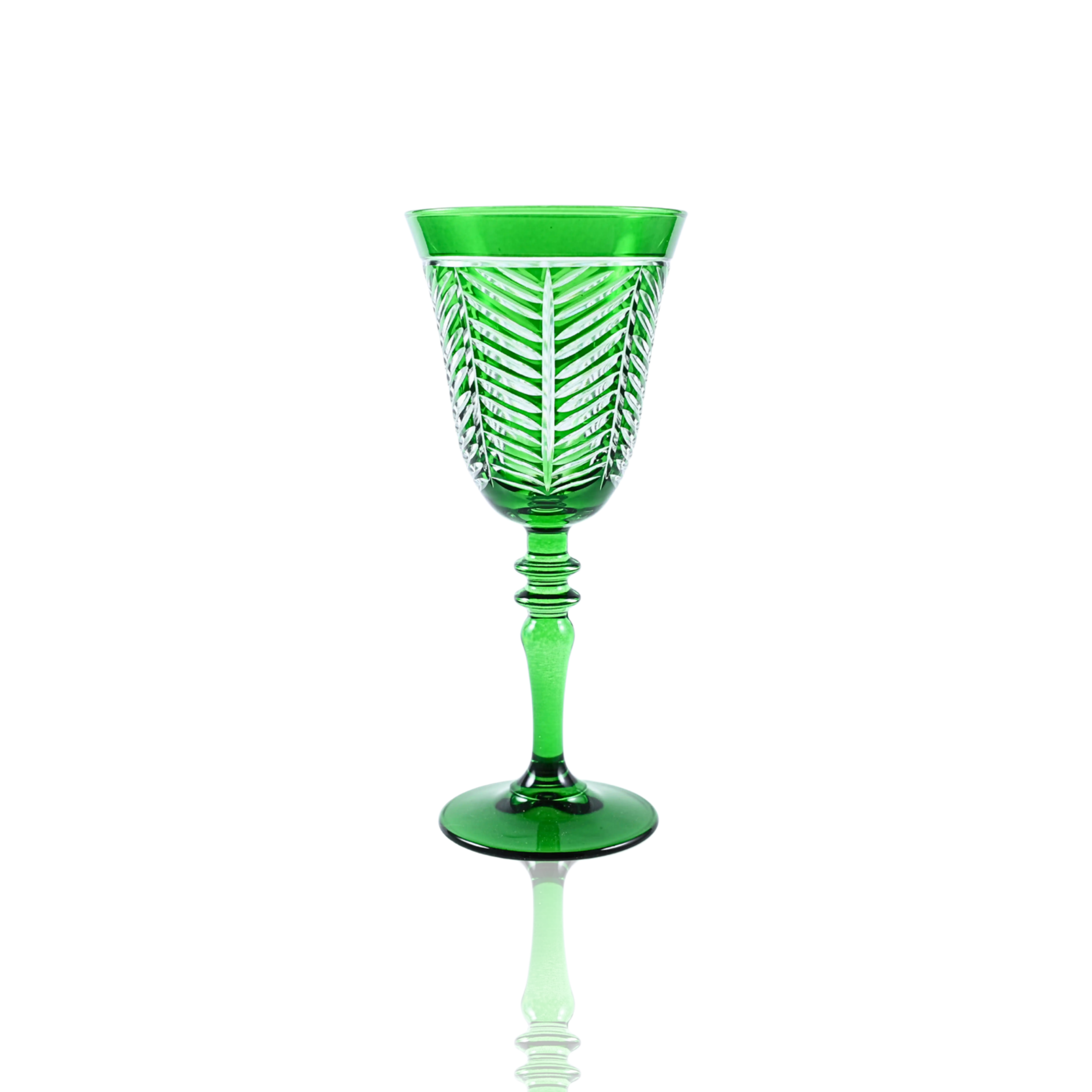 Lanza Cut Crystal Wine Glasses - Set Of 2 - Margerie Crystal USA