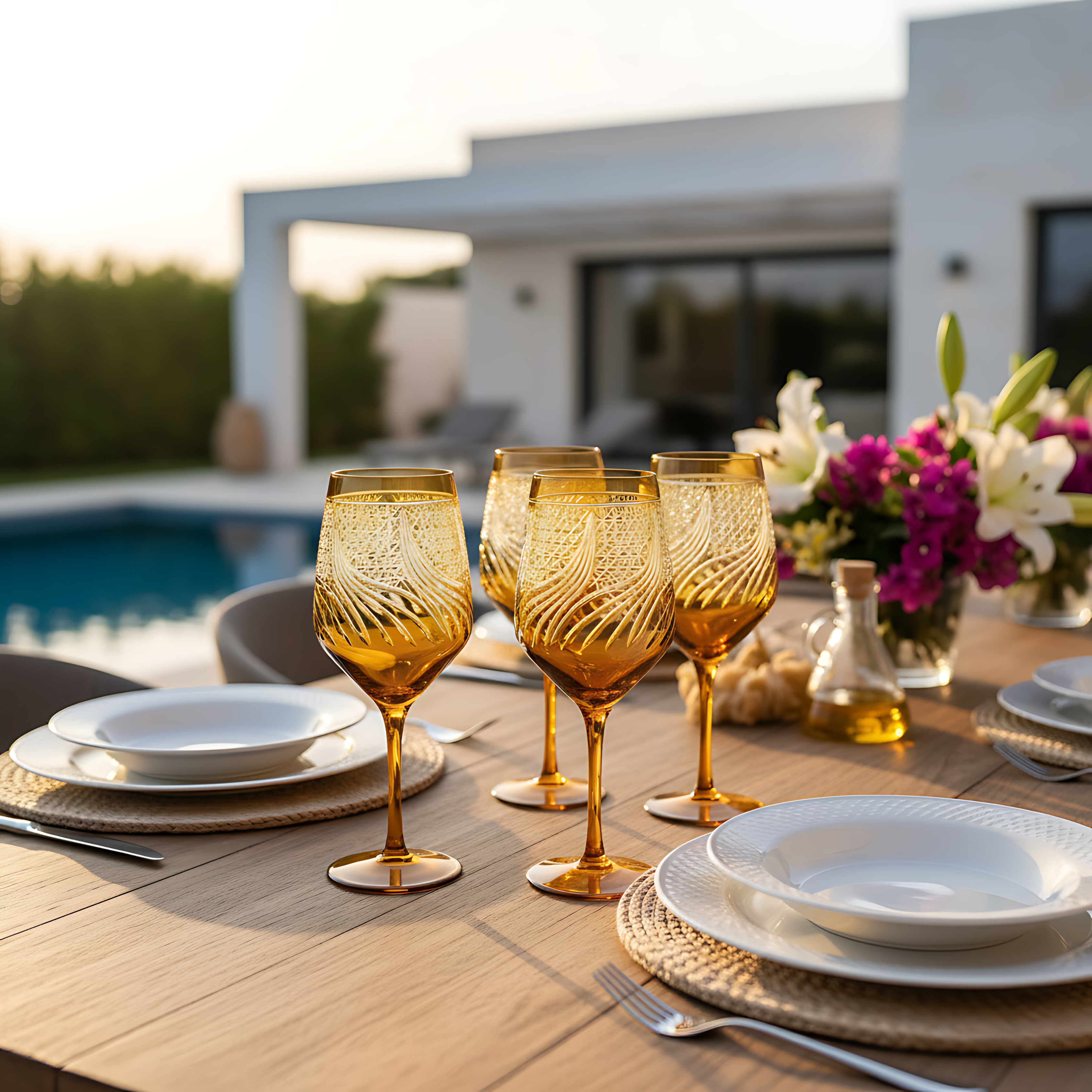 Aurora Wine Glass - Set Of 2 - Margerie Crystal USA