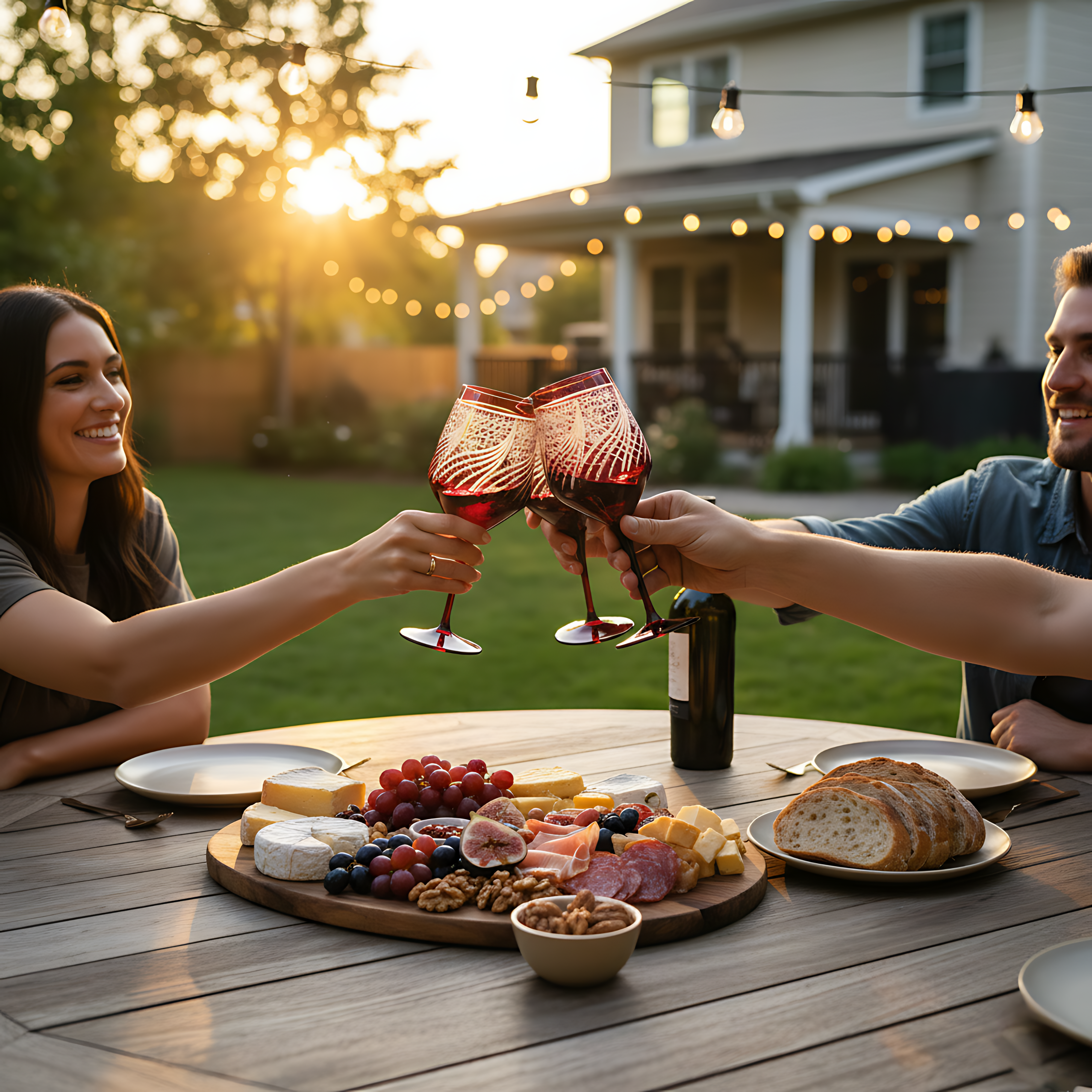 Aurora Wine Glass - Set Of 2 - Margerie Crystal USA