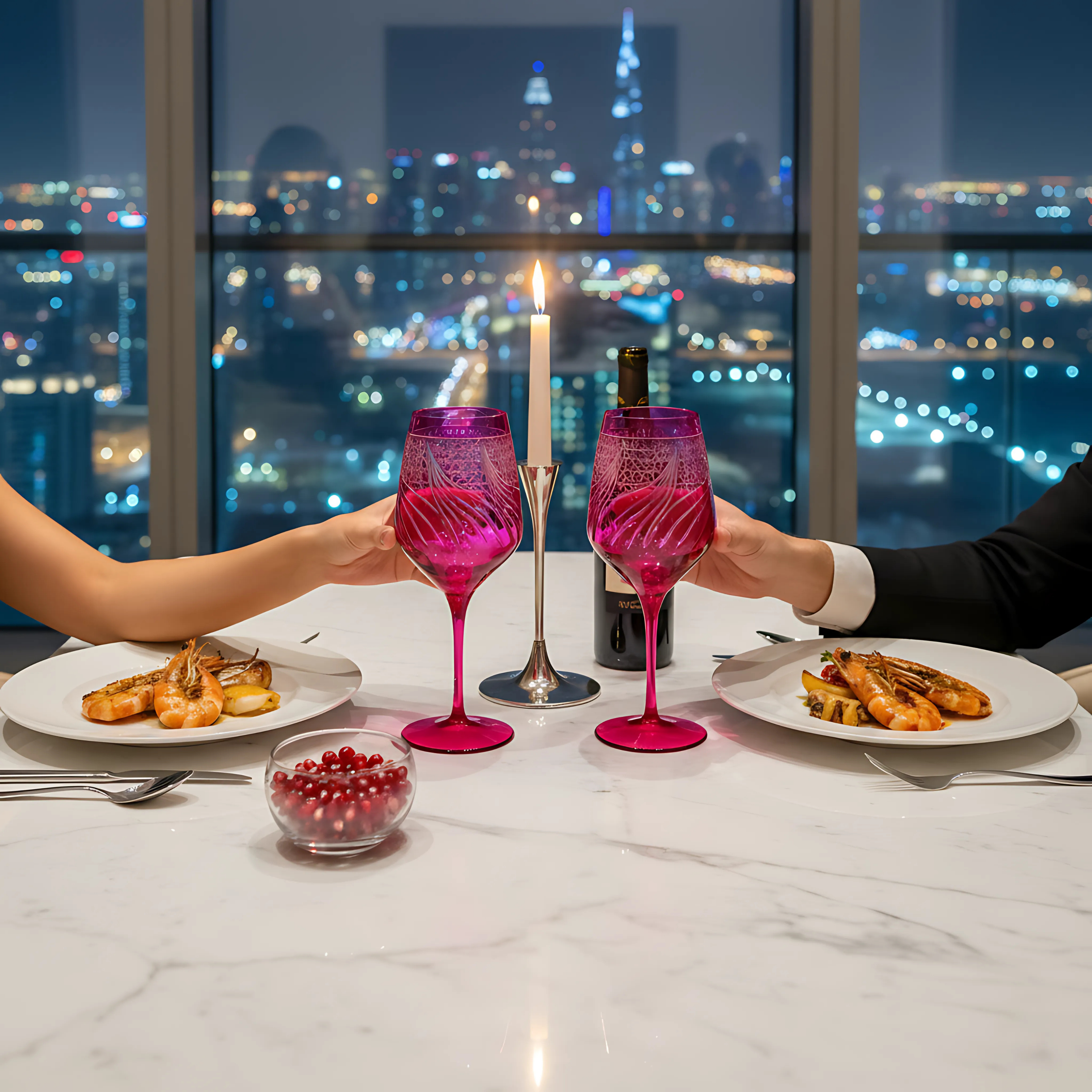 Aurora Wine Glass - Set Of 2 - Margerie Crystal USA