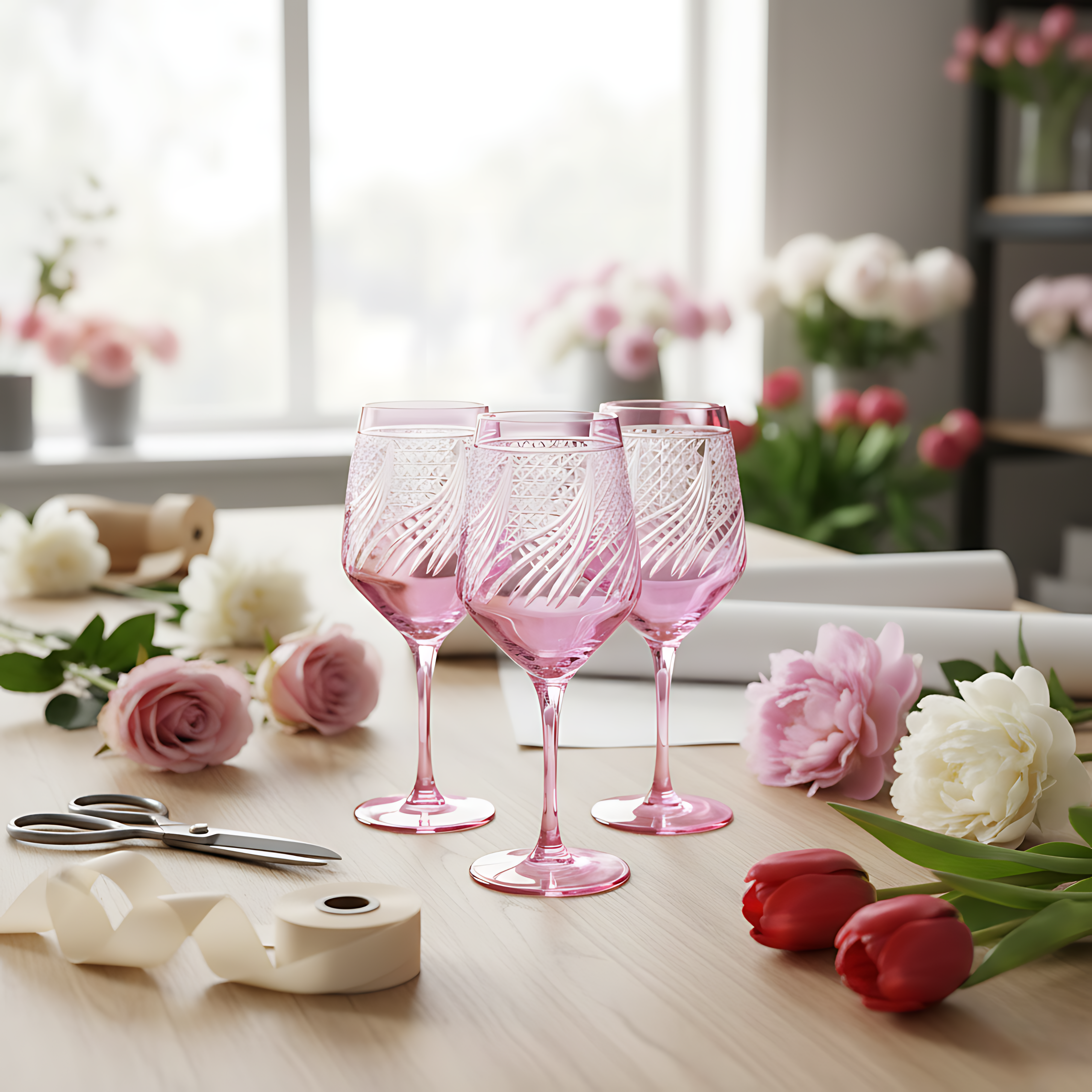 Aurora Wine Glass - Set Of 2 - Margerie Crystal USA