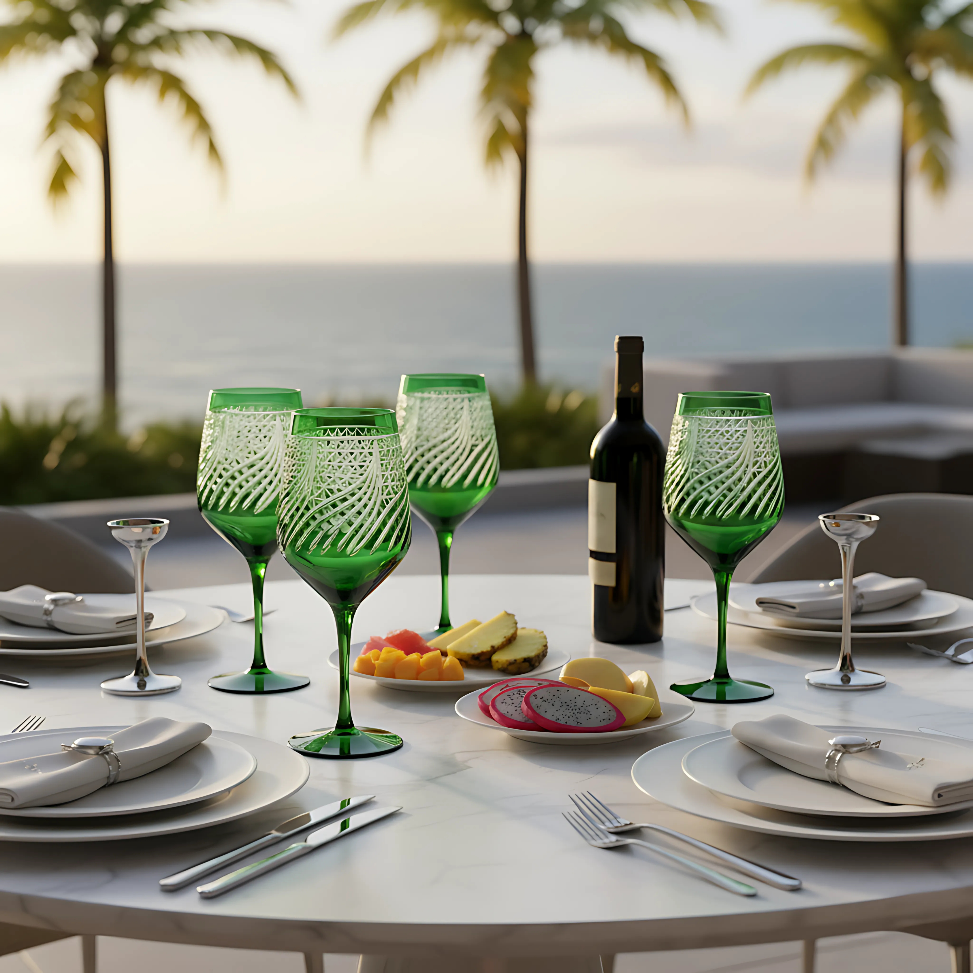 Aurora Wine Glass - Set Of 2 - Margerie Crystal USA