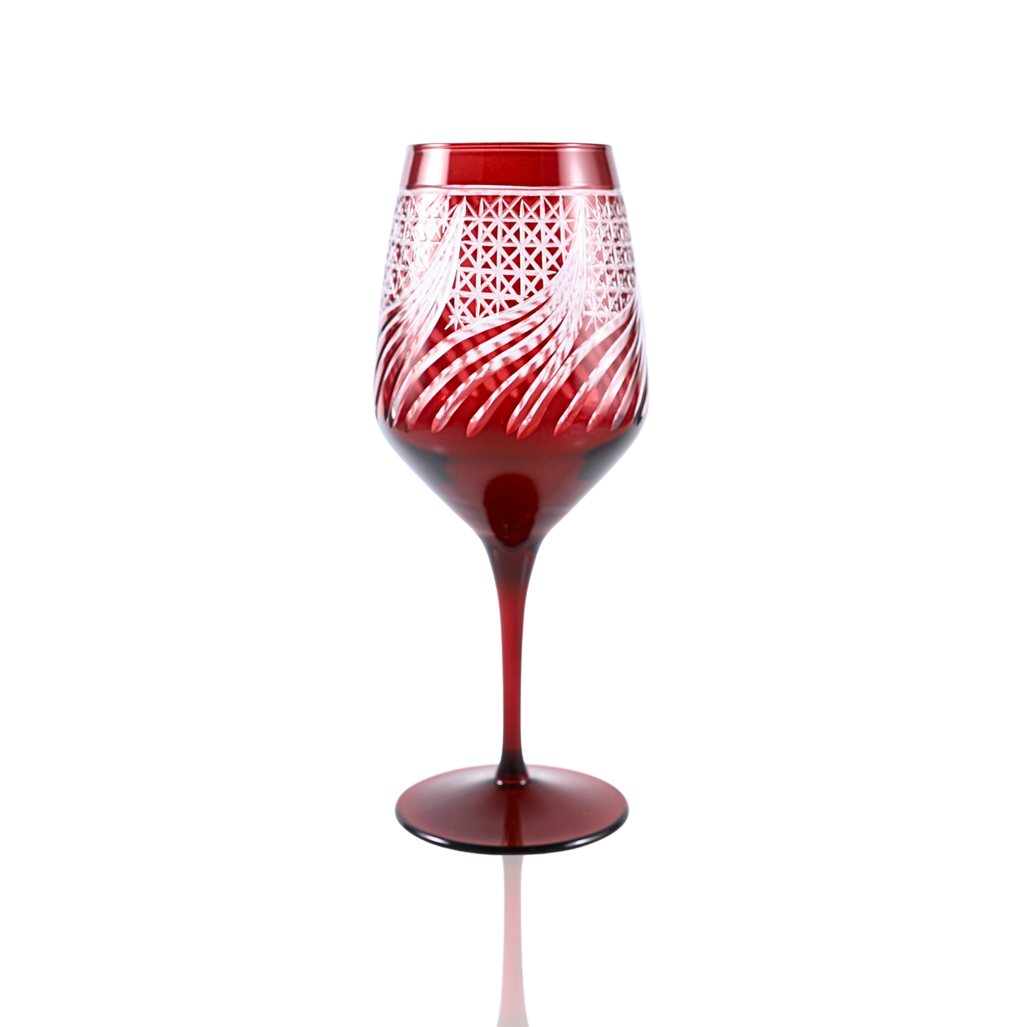 Aurora Wine Glass - Set Of 2 - Margerie Crystal USA