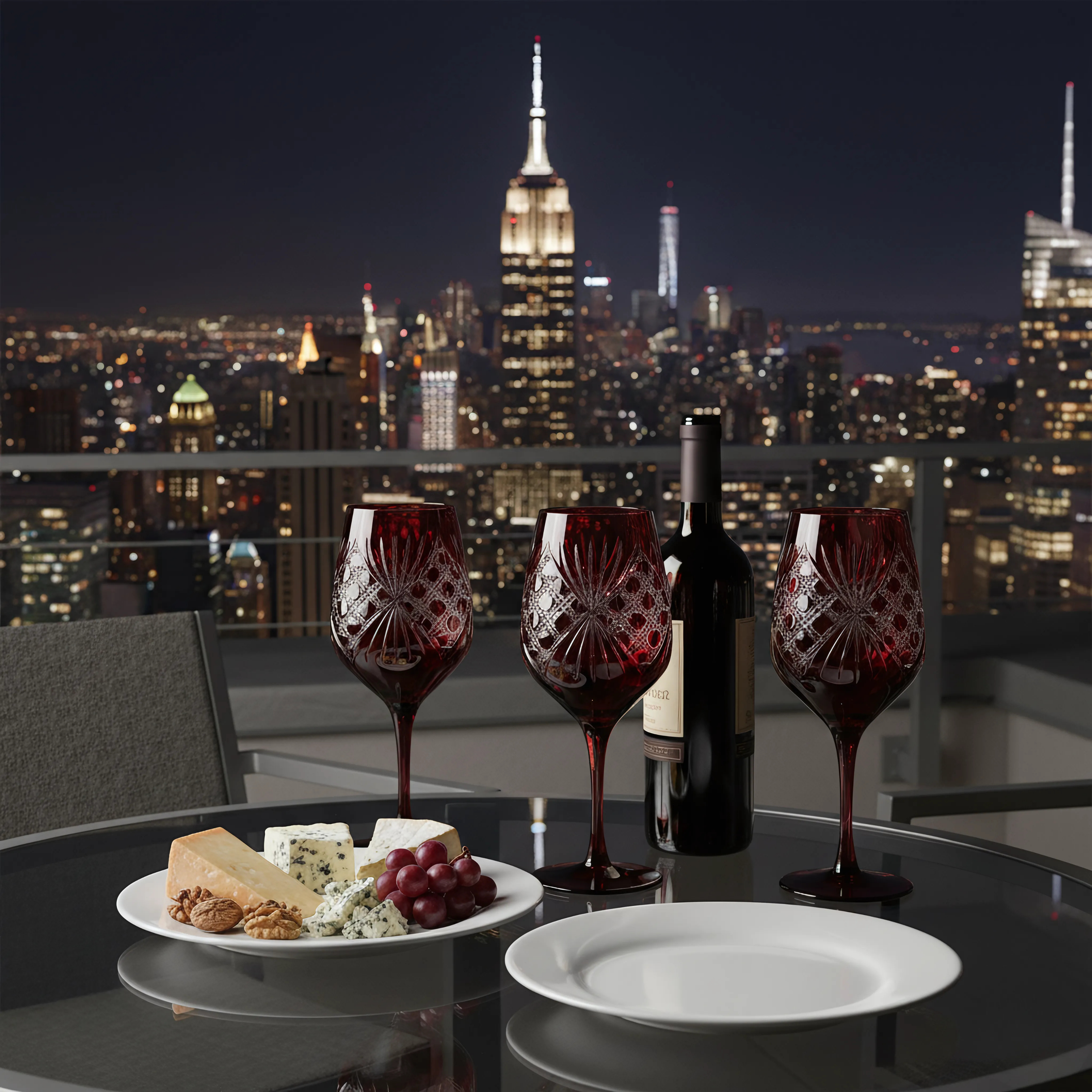 Éclat Wine Glass - Set Of 2 - Margerie Crystal USA