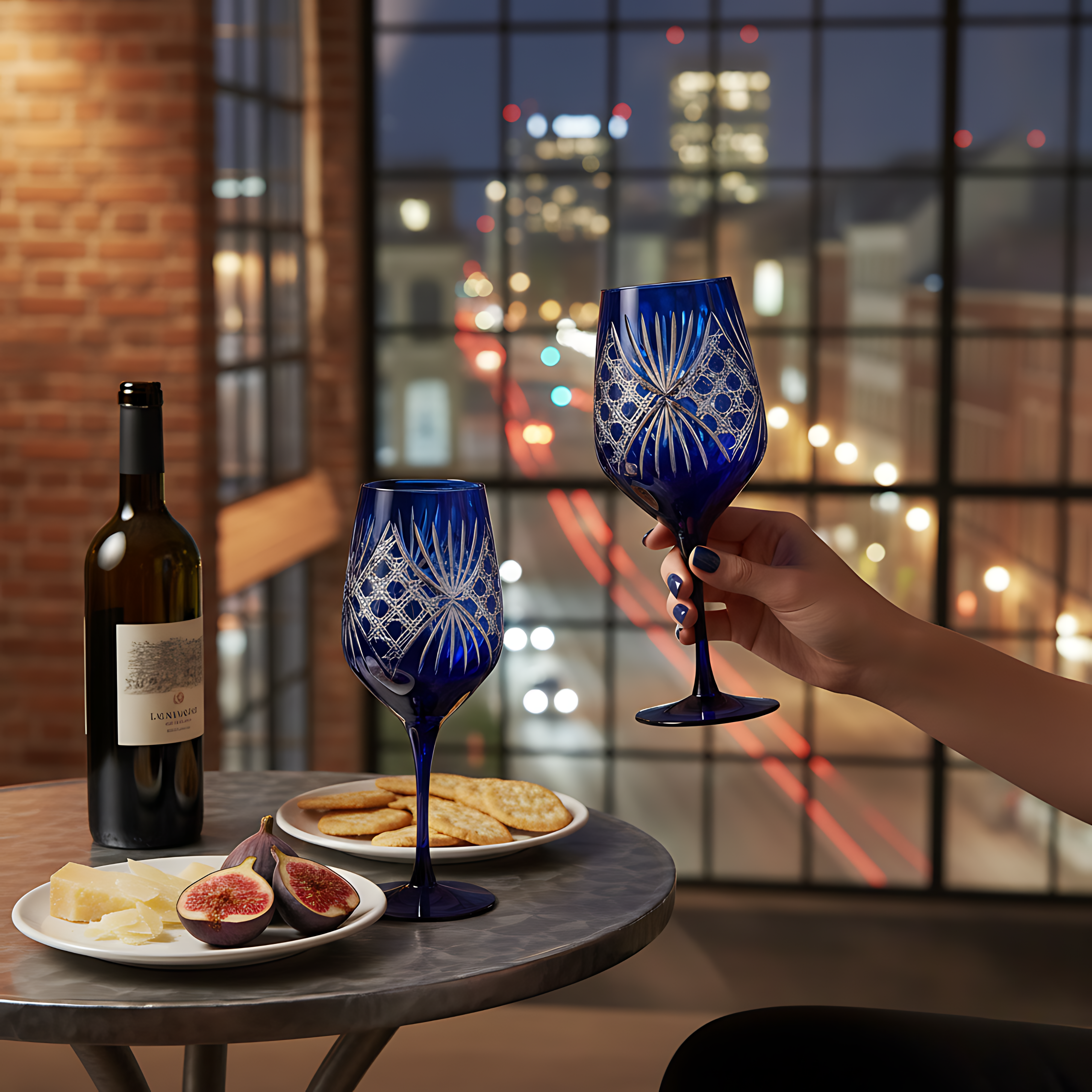 Éclat Wine Glass - Set Of 2 - Margerie Crystal USA