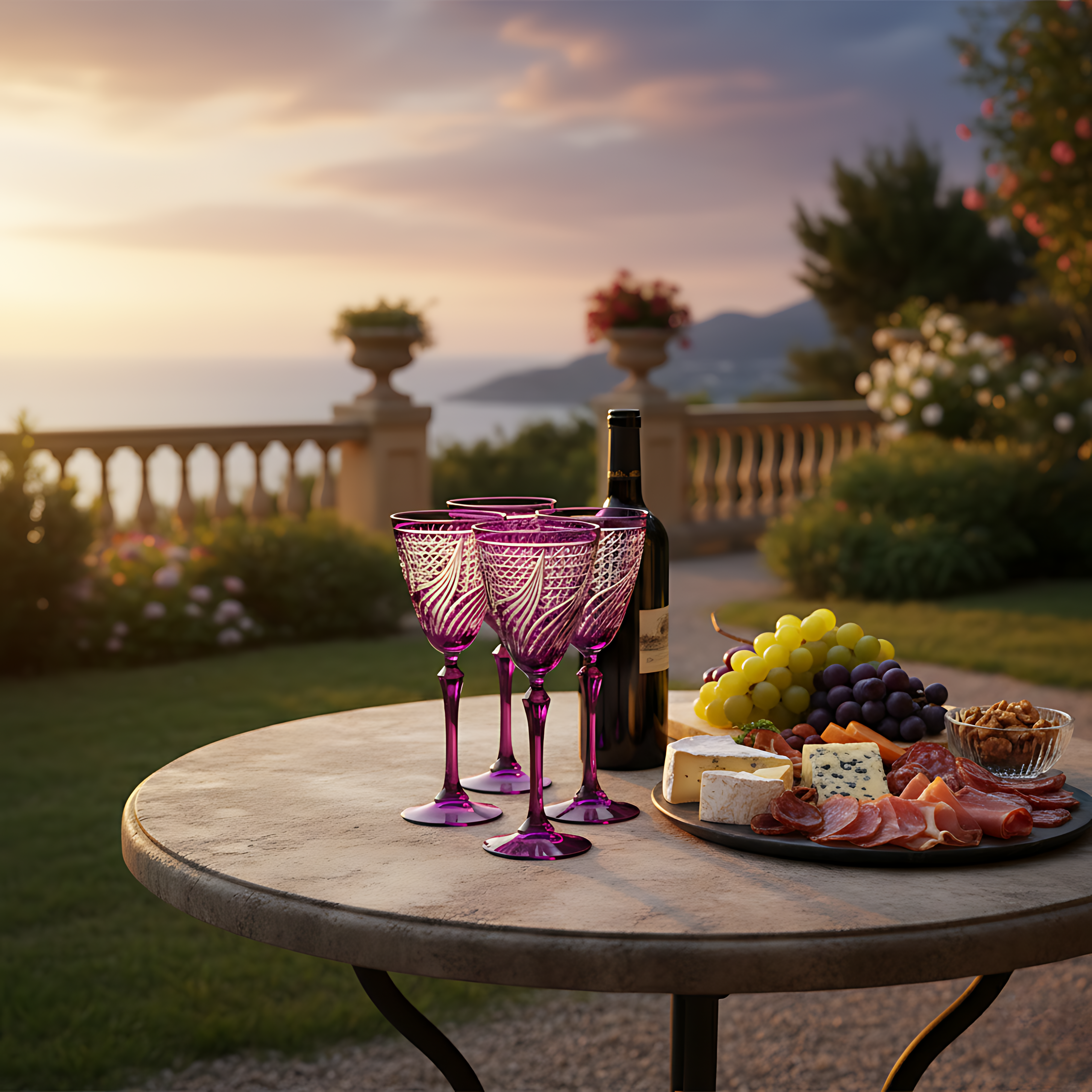 Aurora Wine Glass - Set Of 2 - Margerie Crystal USA