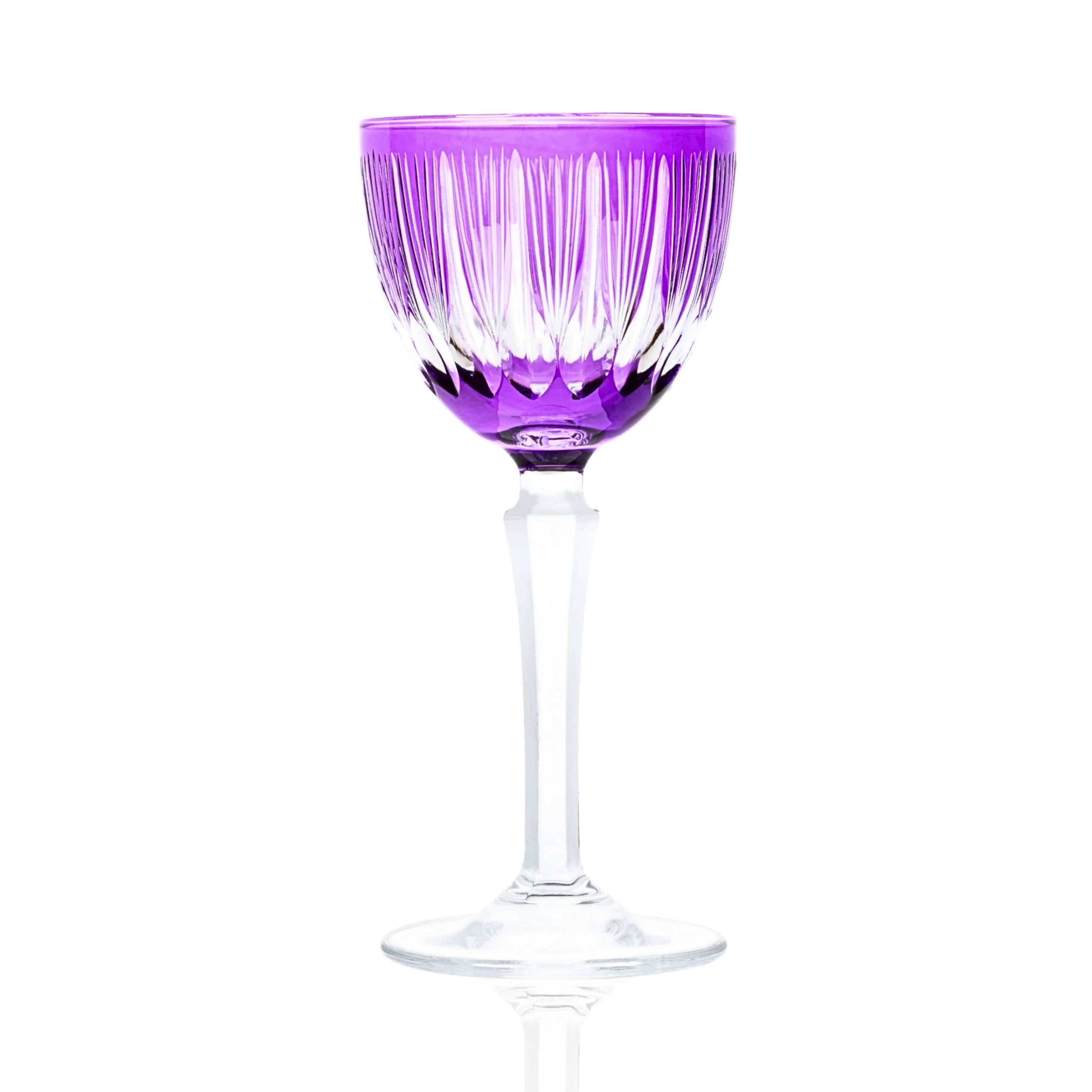 Grape Vintage Cut Crystal Cocktail Glasses - Set Of 2 - Margerie Crystal USA