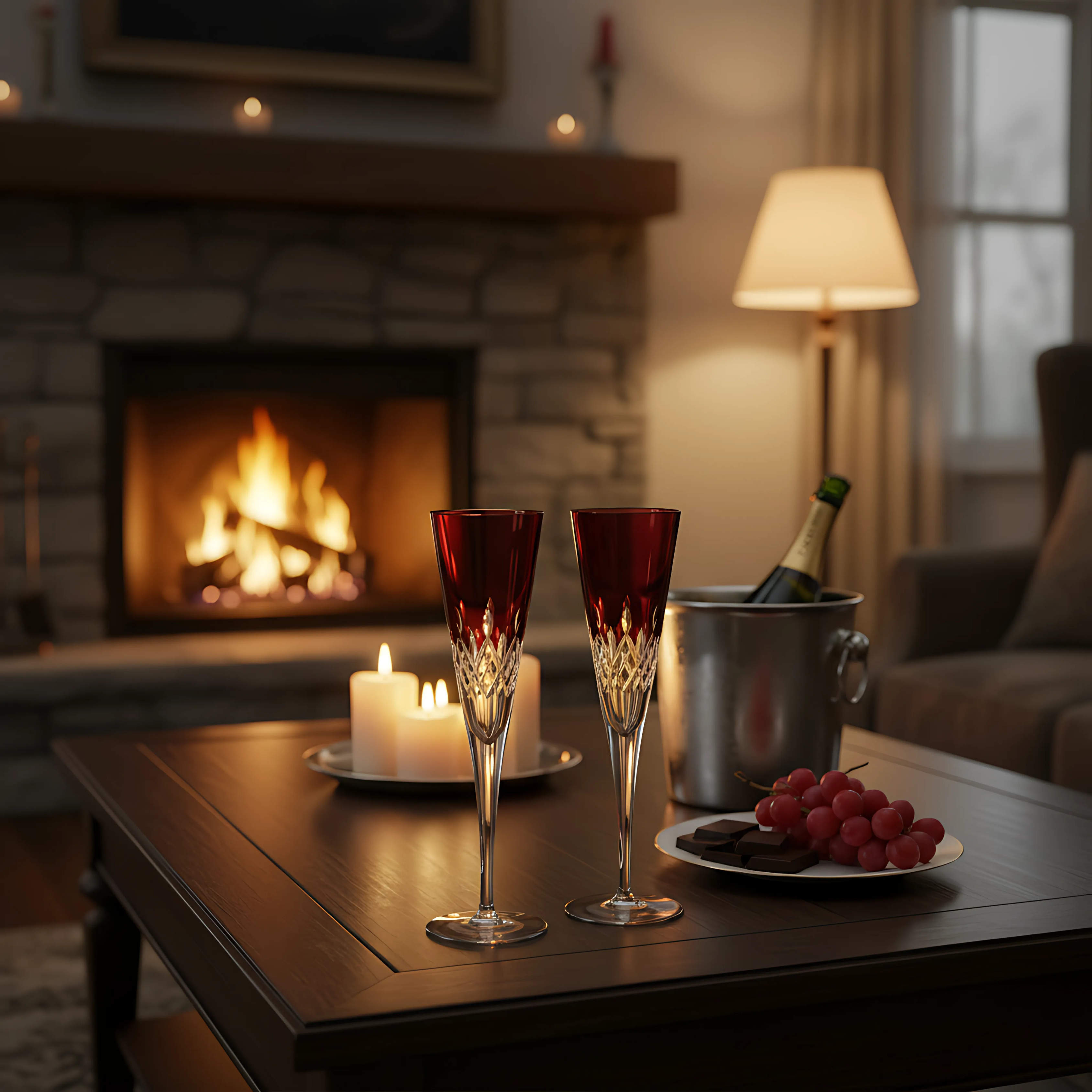 Aria Champagne Flute - Set Of 2 - Margerie Crystal USA