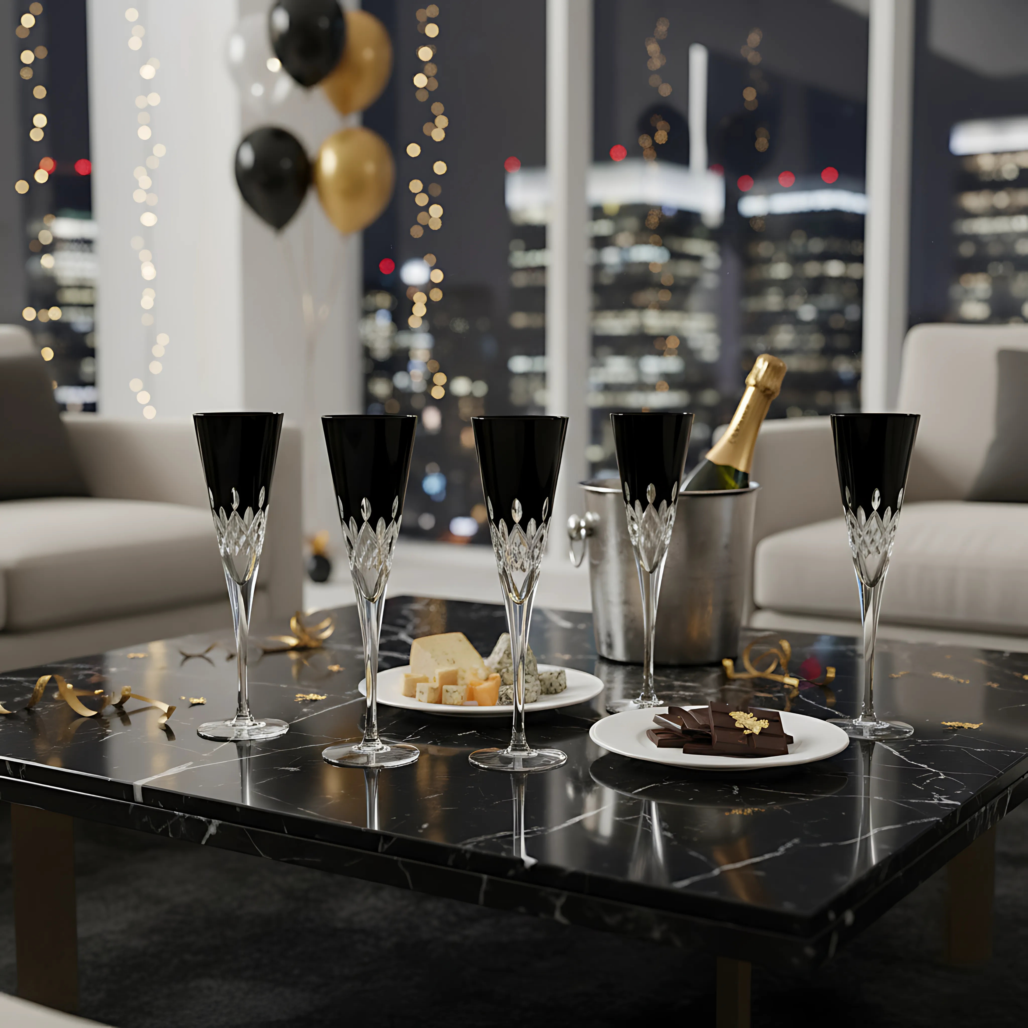 Aria Champagne Flute - Set Of 2 - Margerie Crystal USA