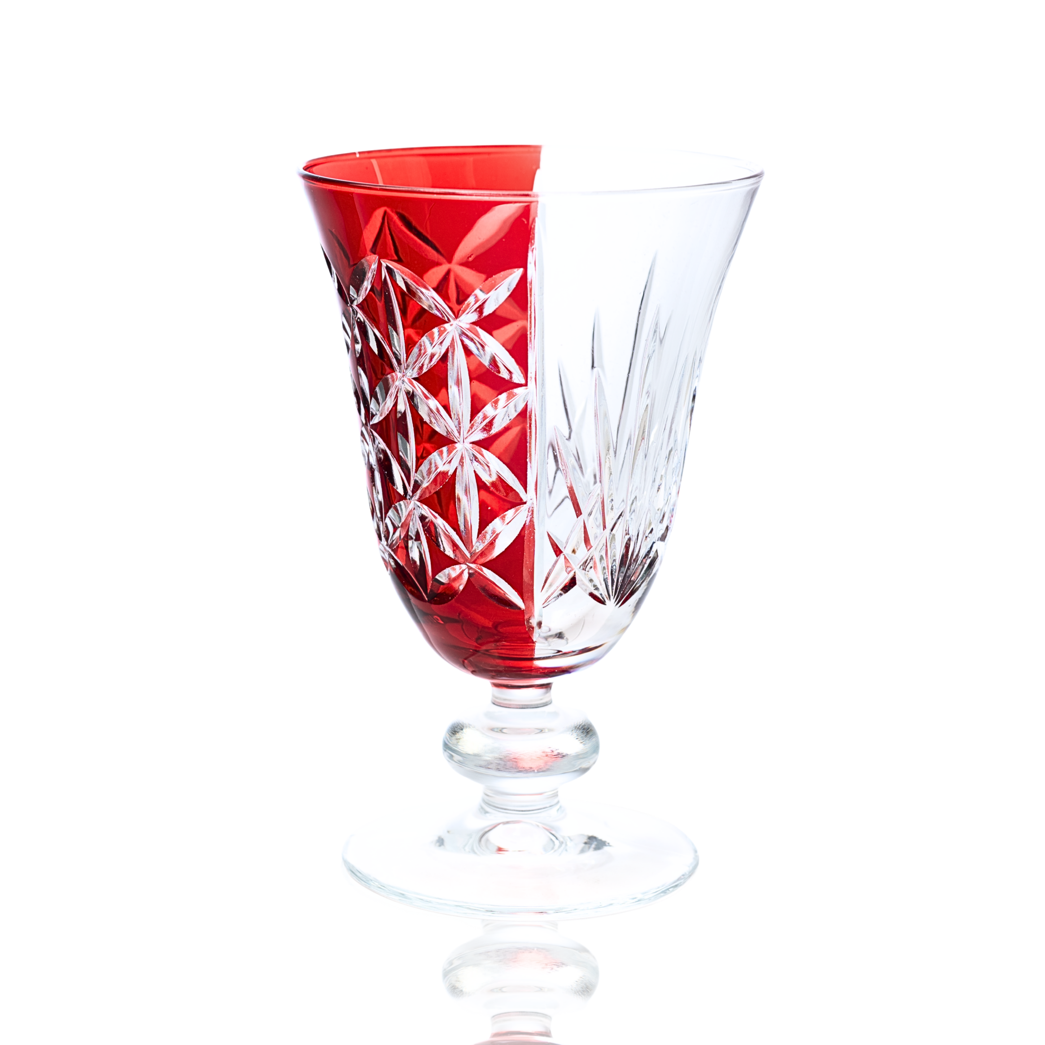 Elia Hybrid Cut Crystal Wine Goblet - Set Of 2 - Margerie Crystal USA