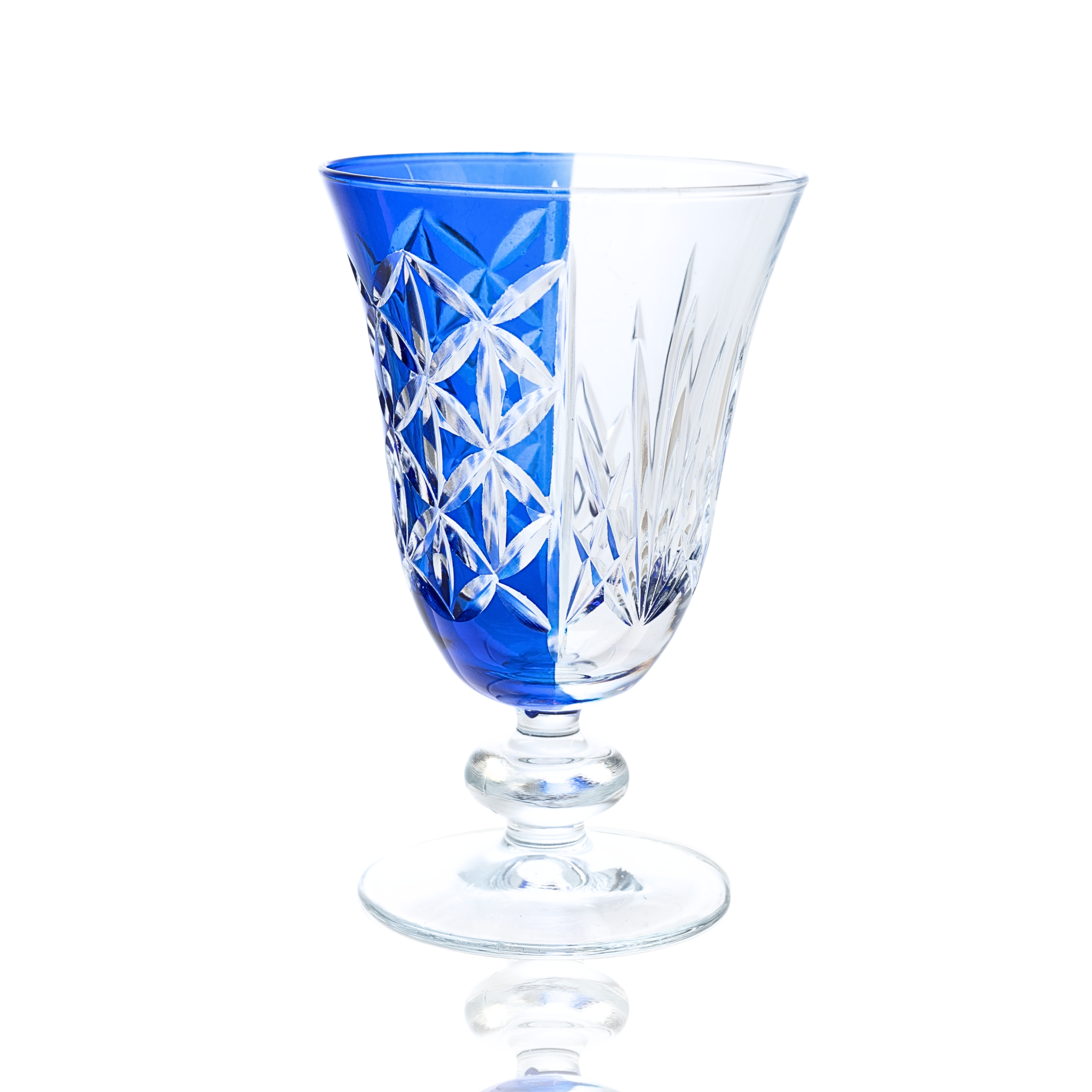 Elia Hybrid Cut Crystal Wine Goblet - Set Of 2 - Margerie Crystal USA