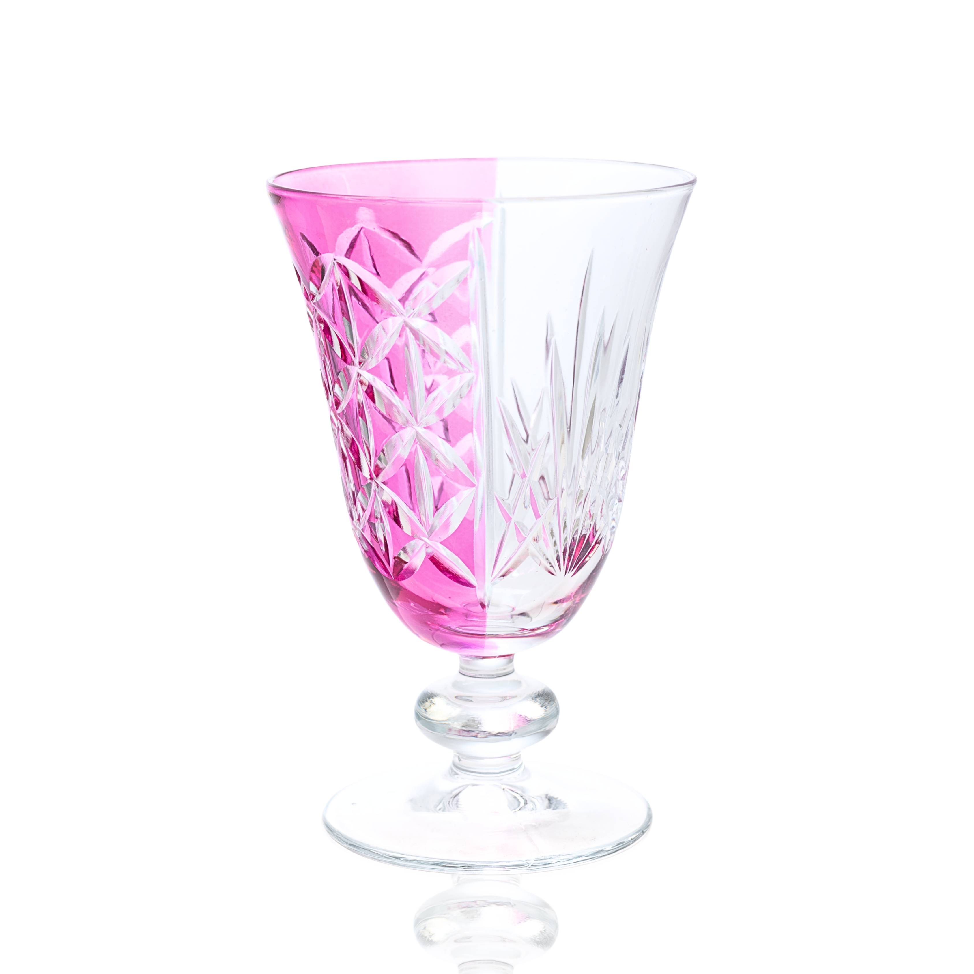 Elia Hybrid Cut Crystal Wine Goblet - Set Of 2 - Margerie Crystal USA