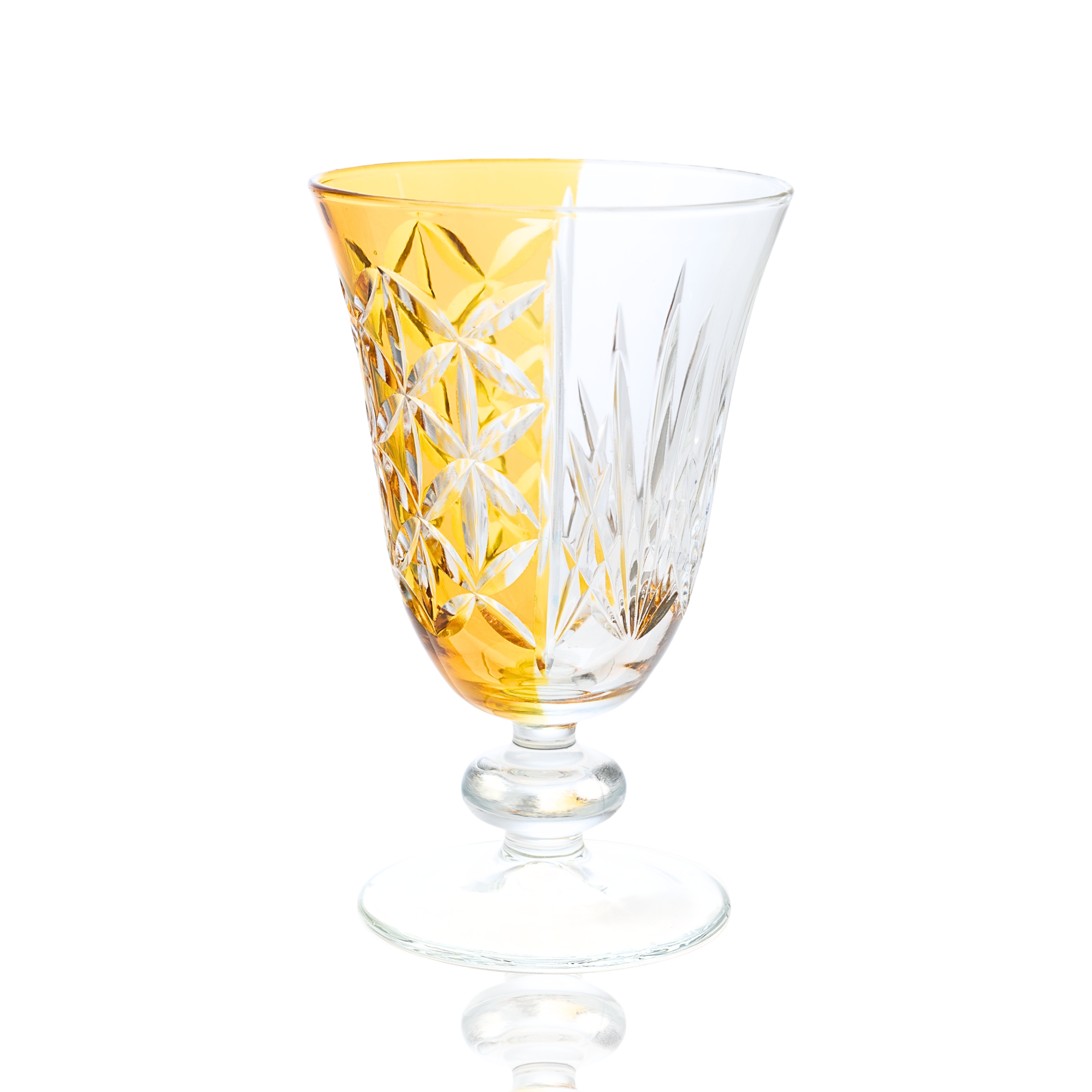 Elia Hybrid Cut Crystal Wine Goblet - Set Of 2 - Margerie Crystal USA