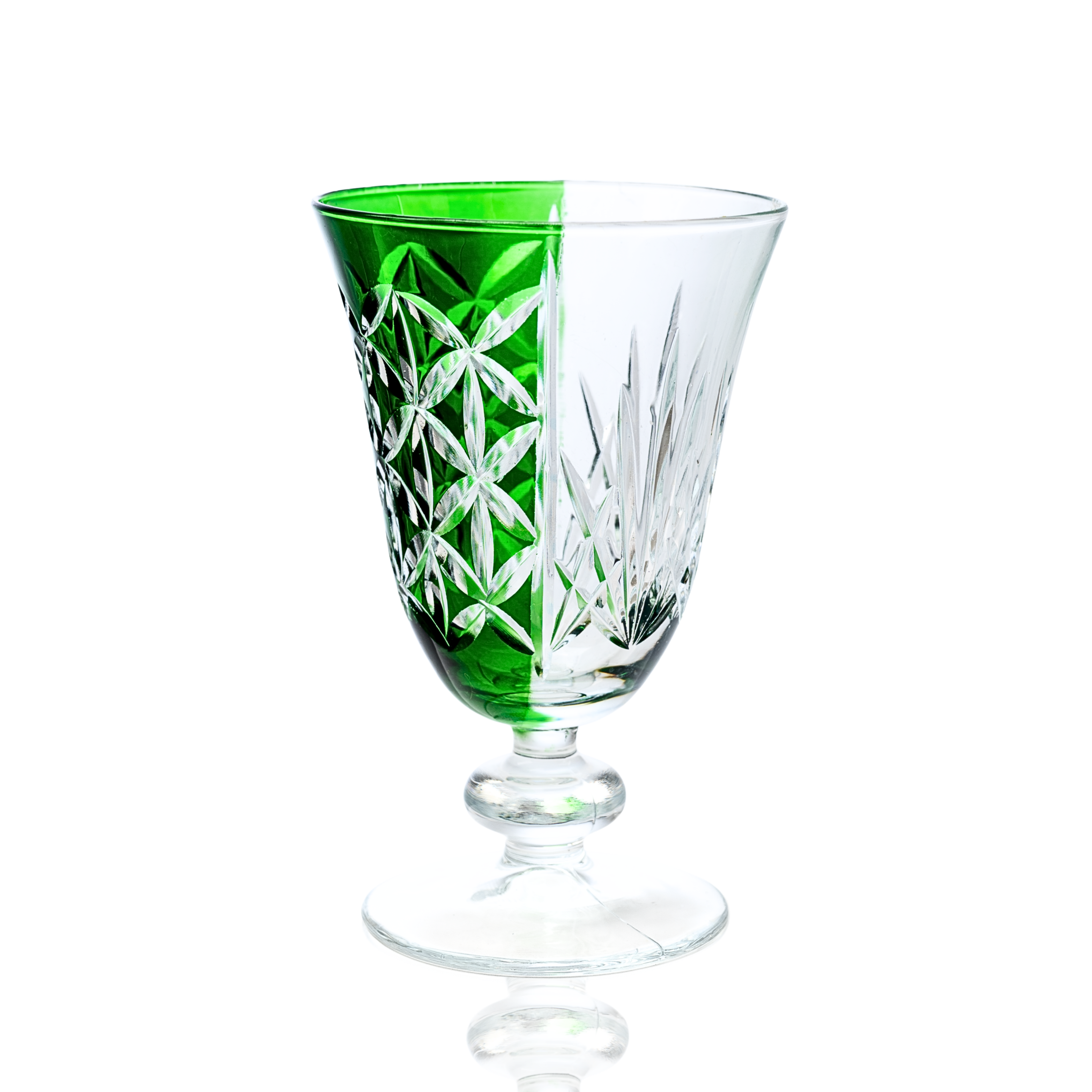 Elia Hybrid Cut Crystal Wine Goblet - Set Of 2 - Margerie Crystal USA