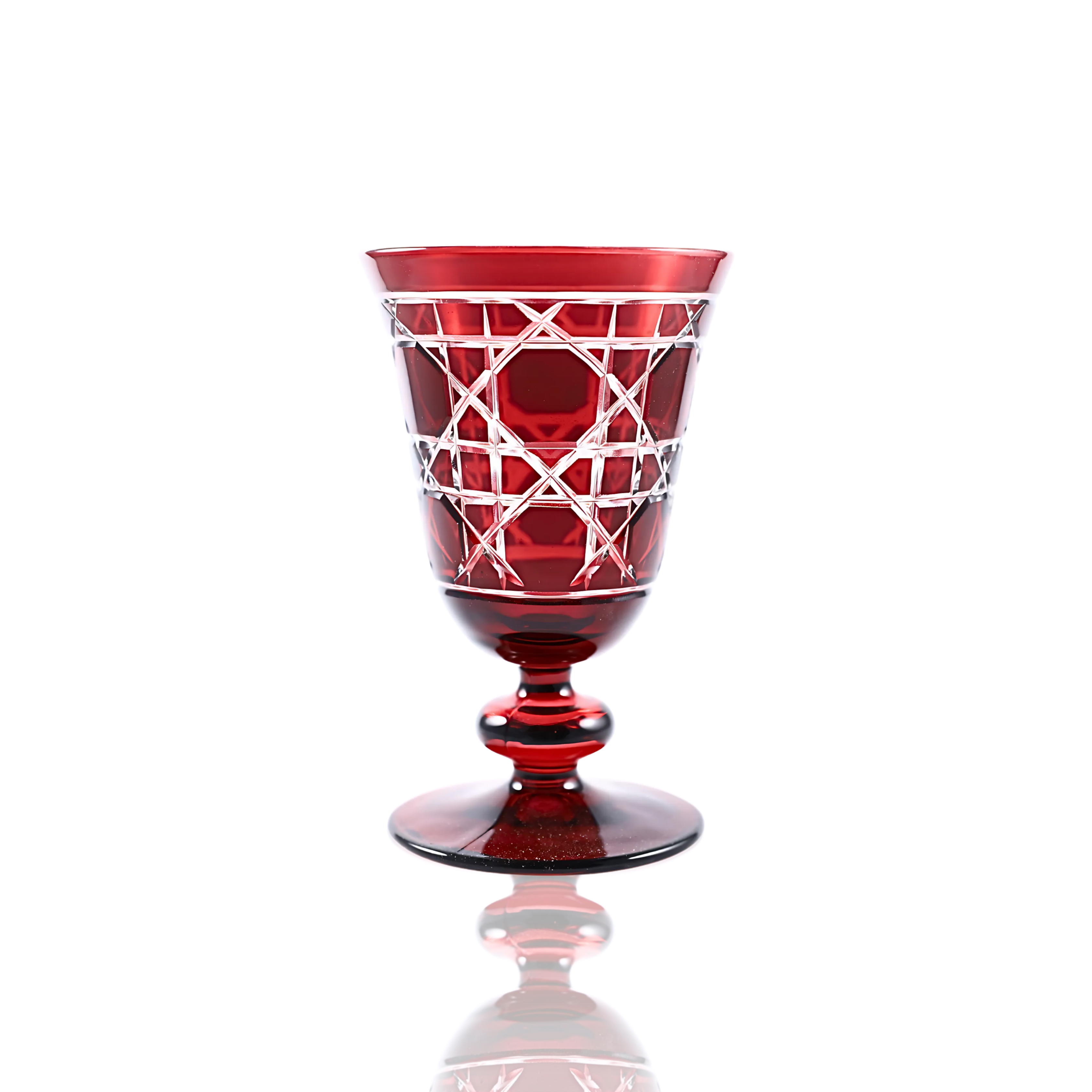 Gloria Cut Crystal Wine Goblet - Set Of 2 - Margerie Crystal USA