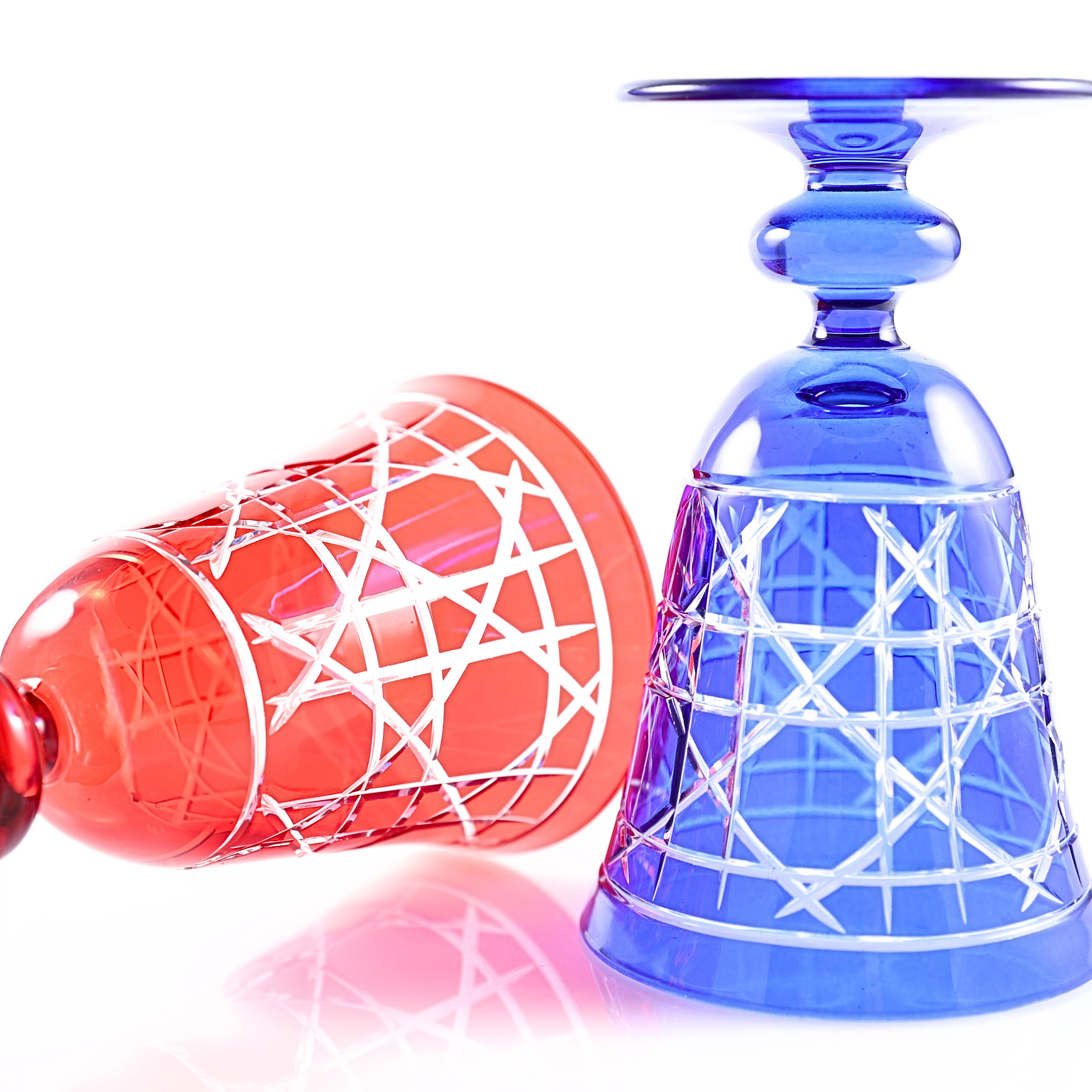 Gloria Cut Crystal Wine Goblet - Set Of 2 - Margerie Crystal USA