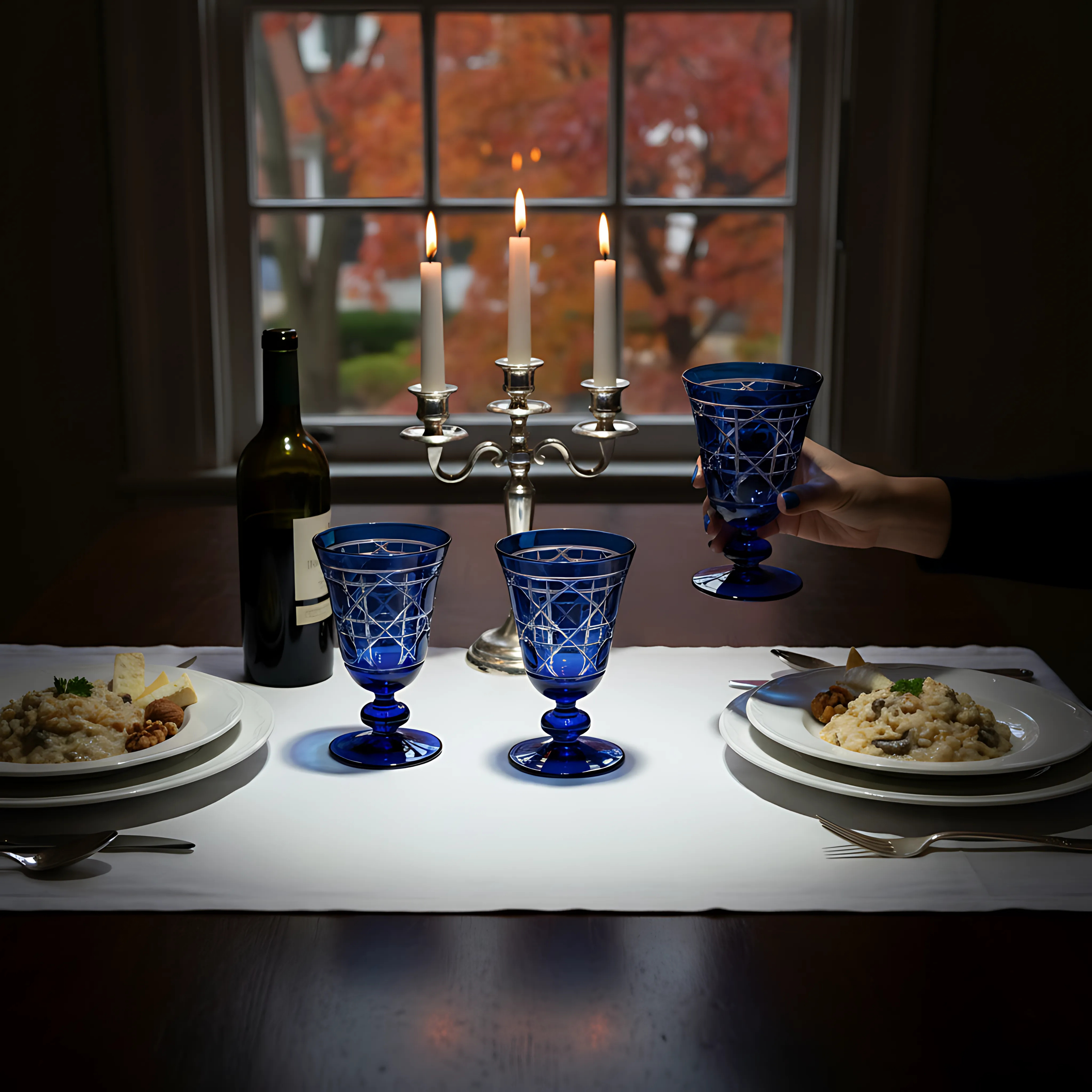 Gloria Cut Crystal Wine Goblet - Set Of 2 - Margerie Crystal USA