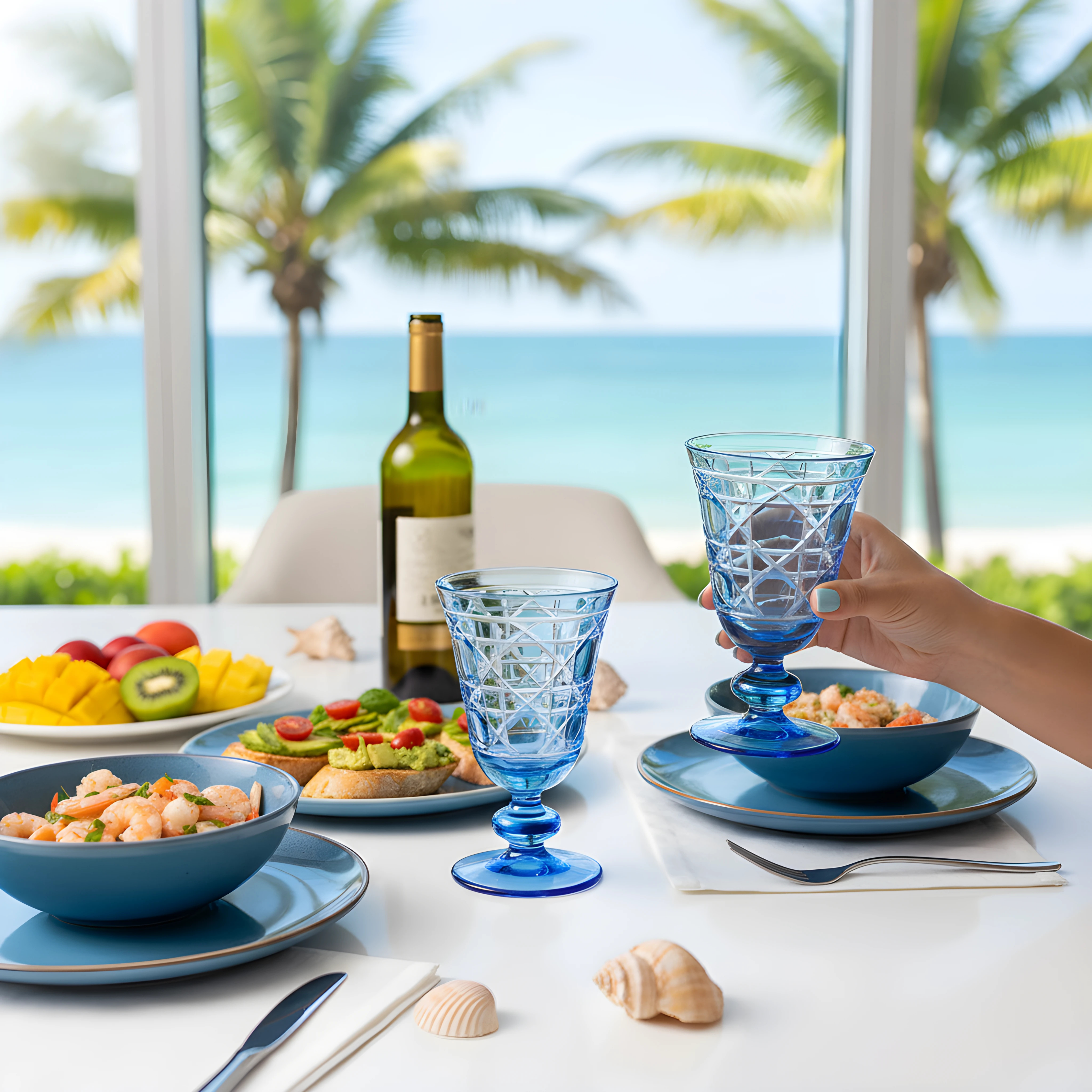 Gloria Cut Crystal Wine Goblet - Set Of 2 - Margerie Crystal USA