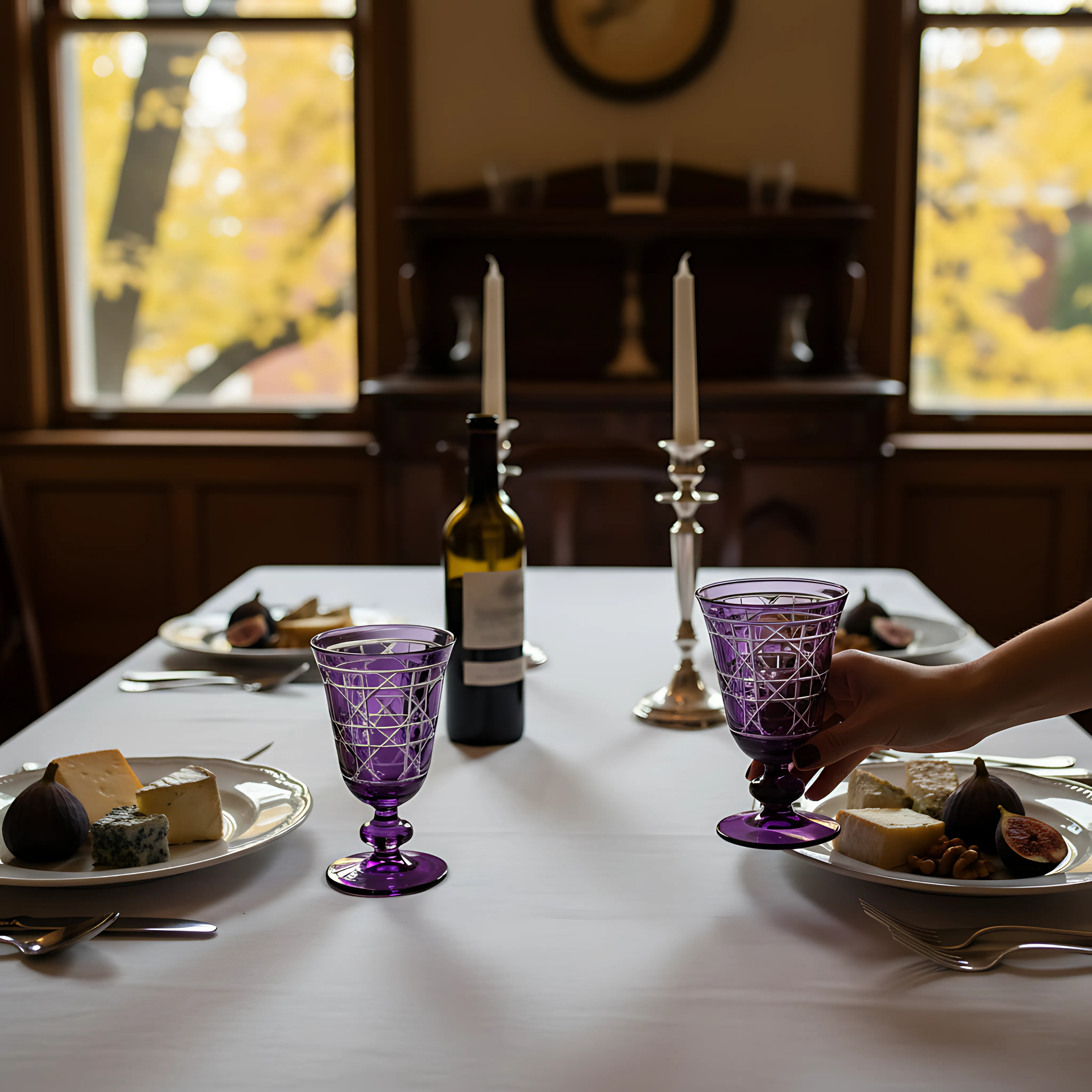 Gloria Cut Crystal Wine Goblet - Set Of 2 - Margerie Crystal USA