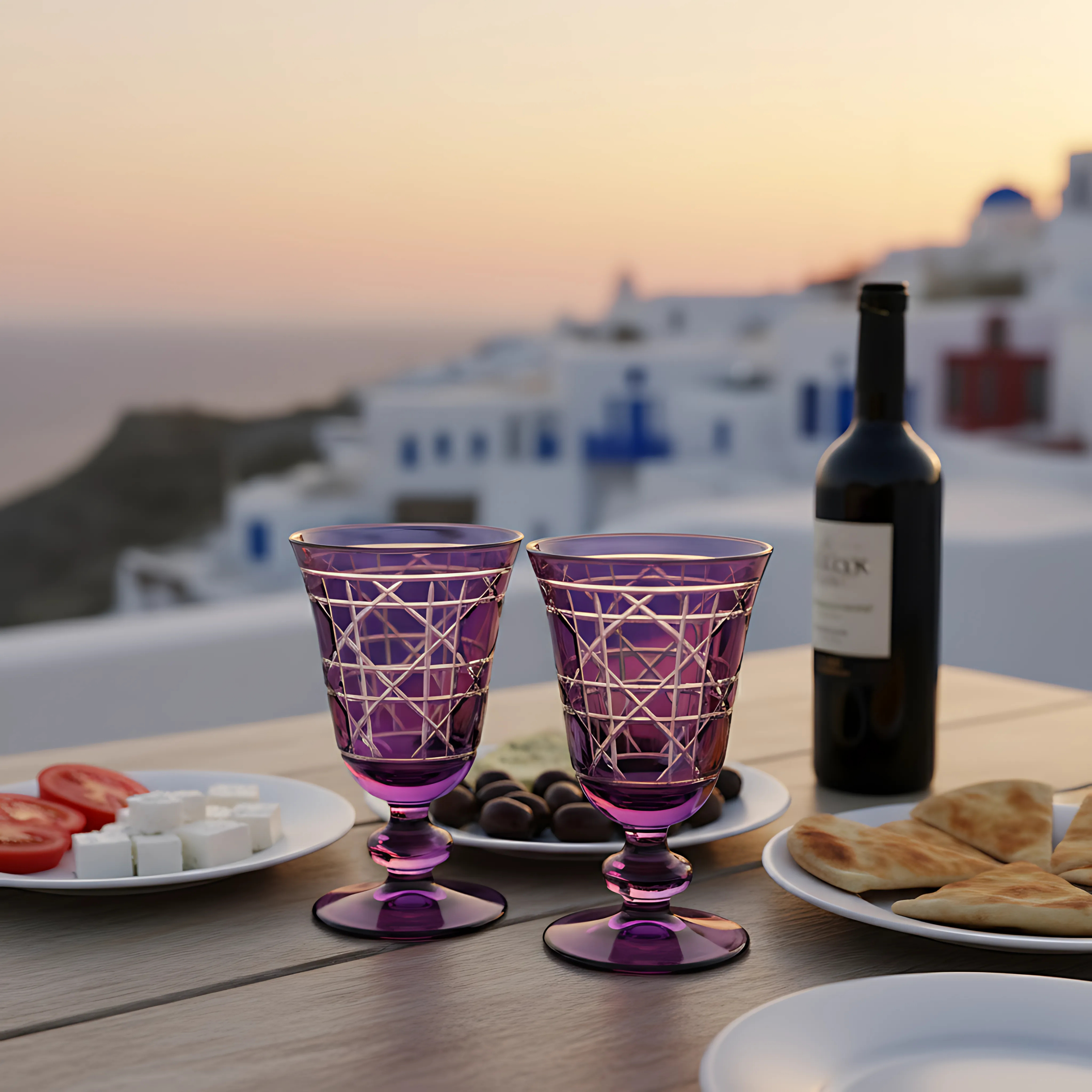 Gloria Cut Crystal Wine Goblet - Set Of 2 - Margerie Crystal USA