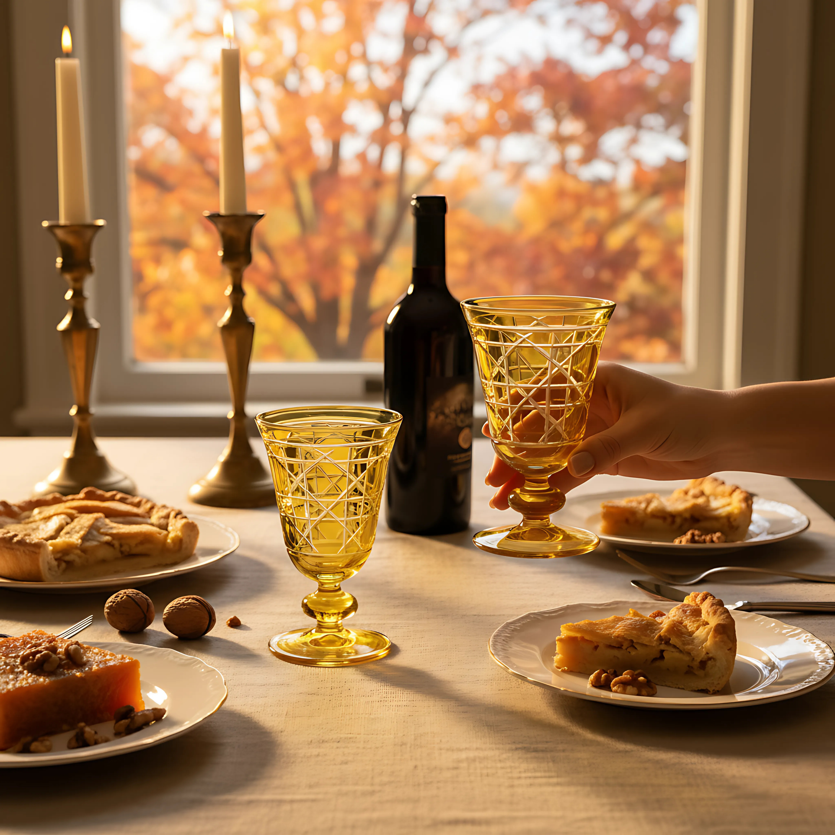 Gloria Cut Crystal Wine Goblet - Set Of 2 - Margerie Crystal USA