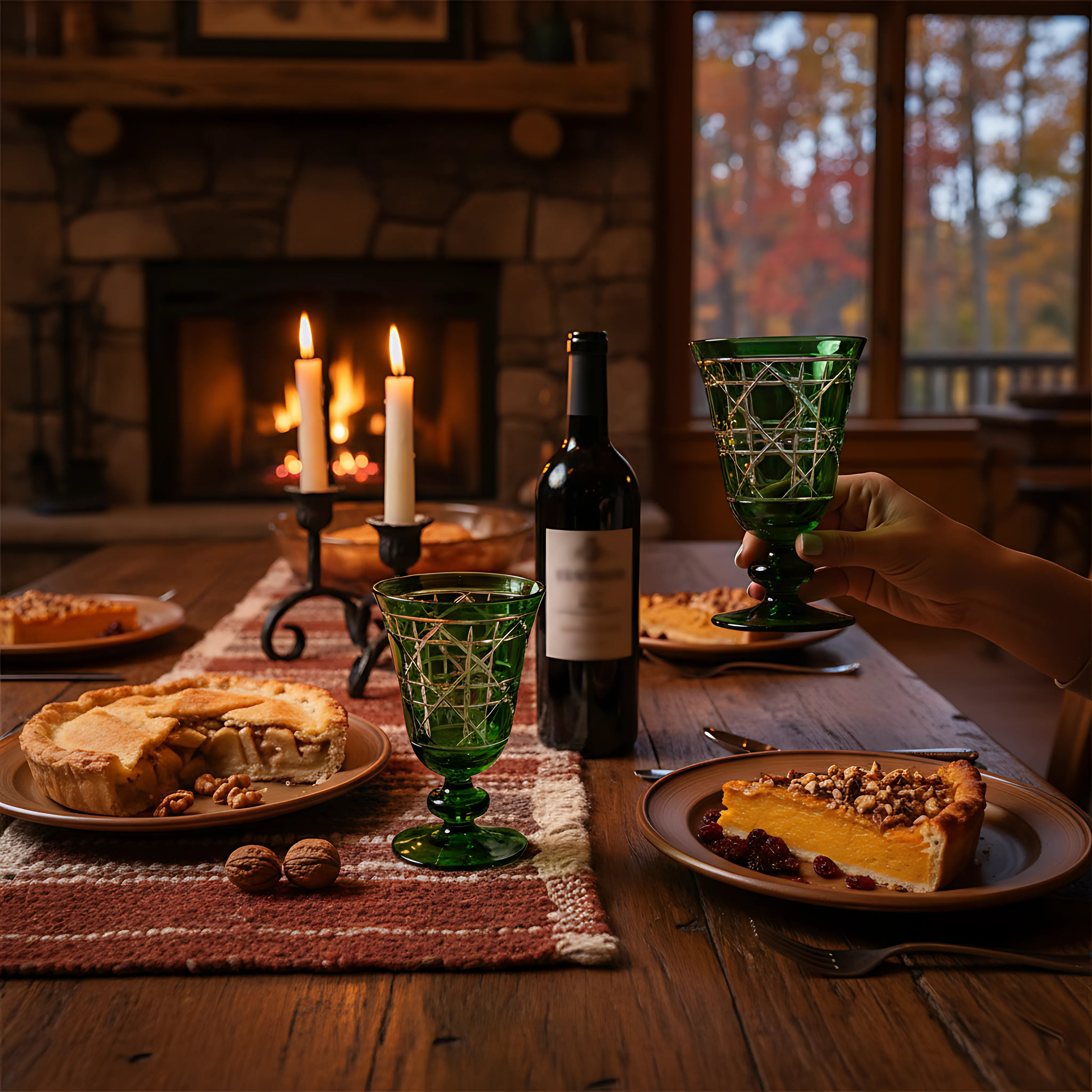 Gloria Cut Crystal Wine Goblet - Set Of 2 - Margerie Crystal USA