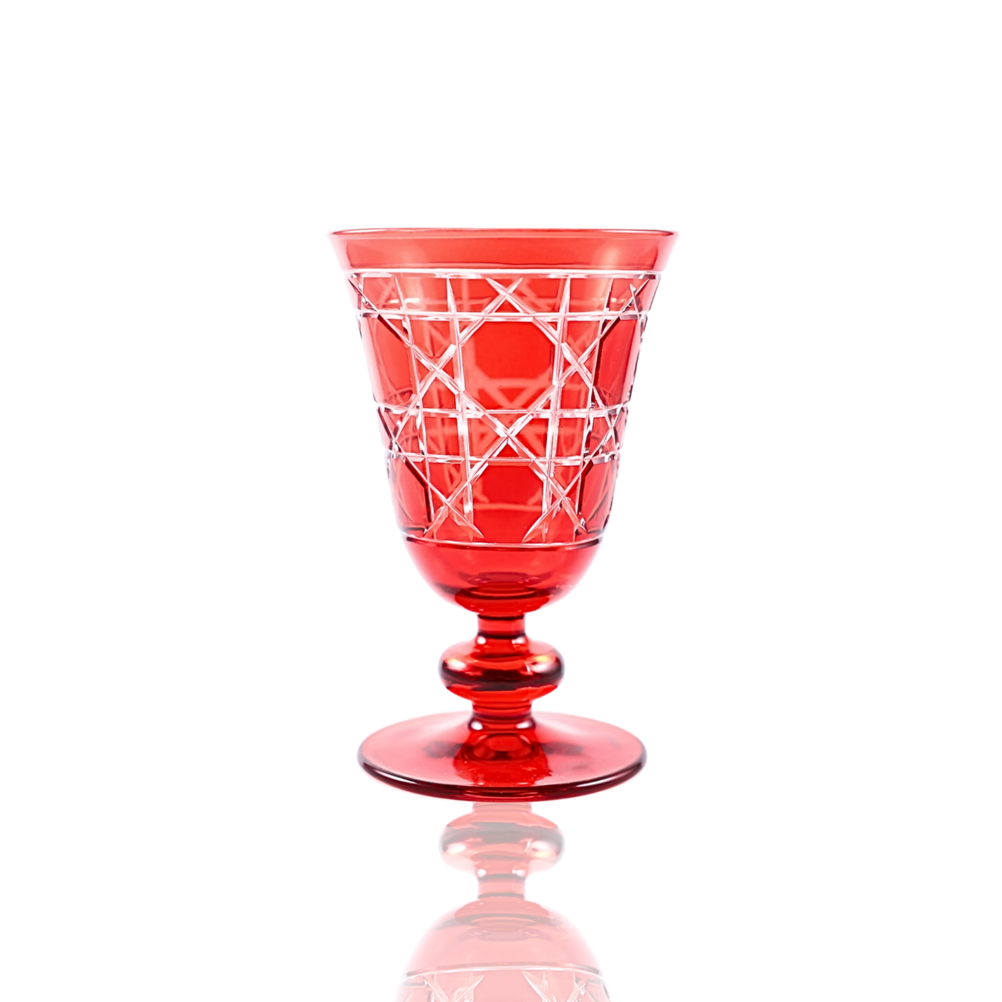 Gloria Cut Crystal Wine Goblet - Set Of 2 - Margerie Crystal USA