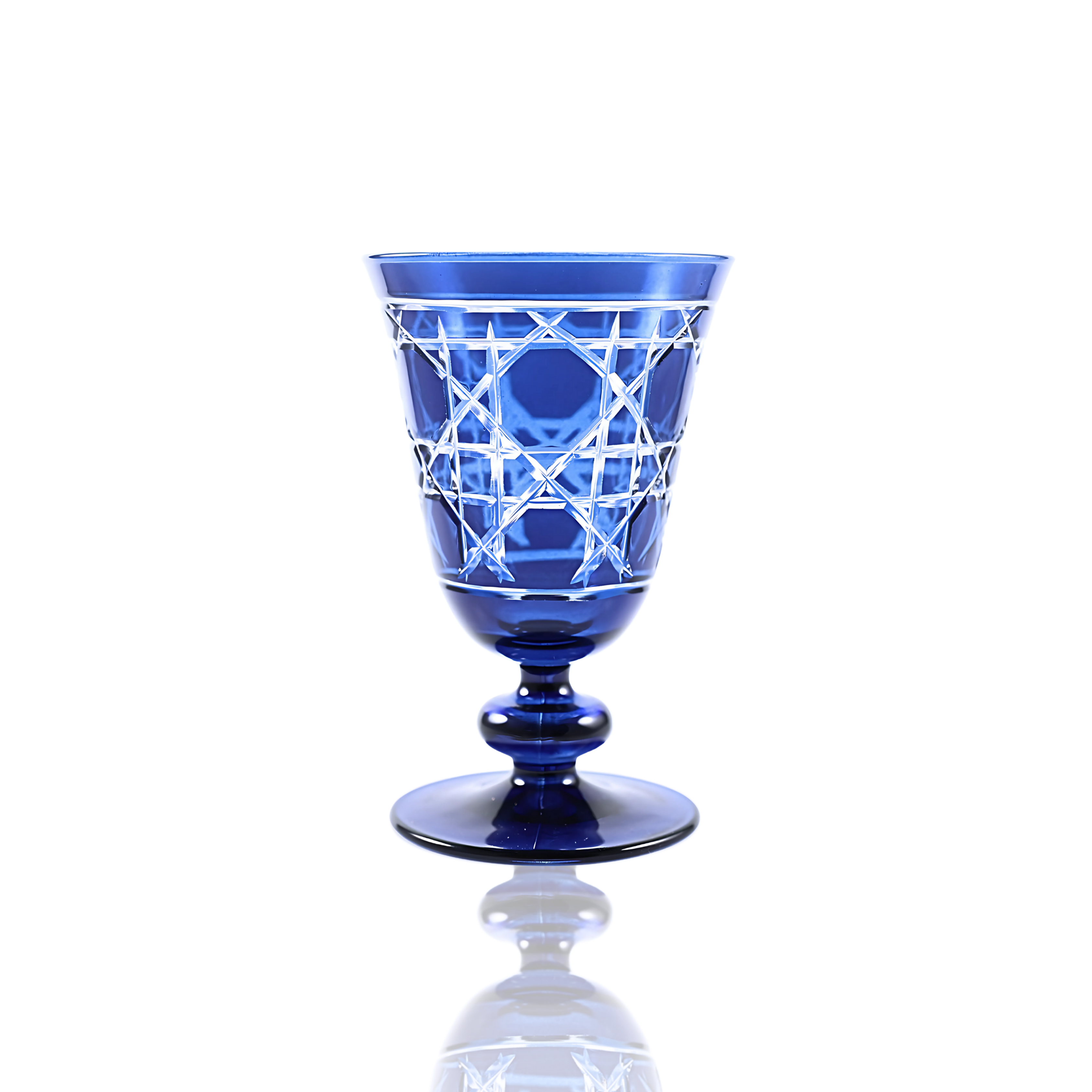 Gloria Cut Crystal Wine Goblet - Set Of 2 - Margerie Crystal USA