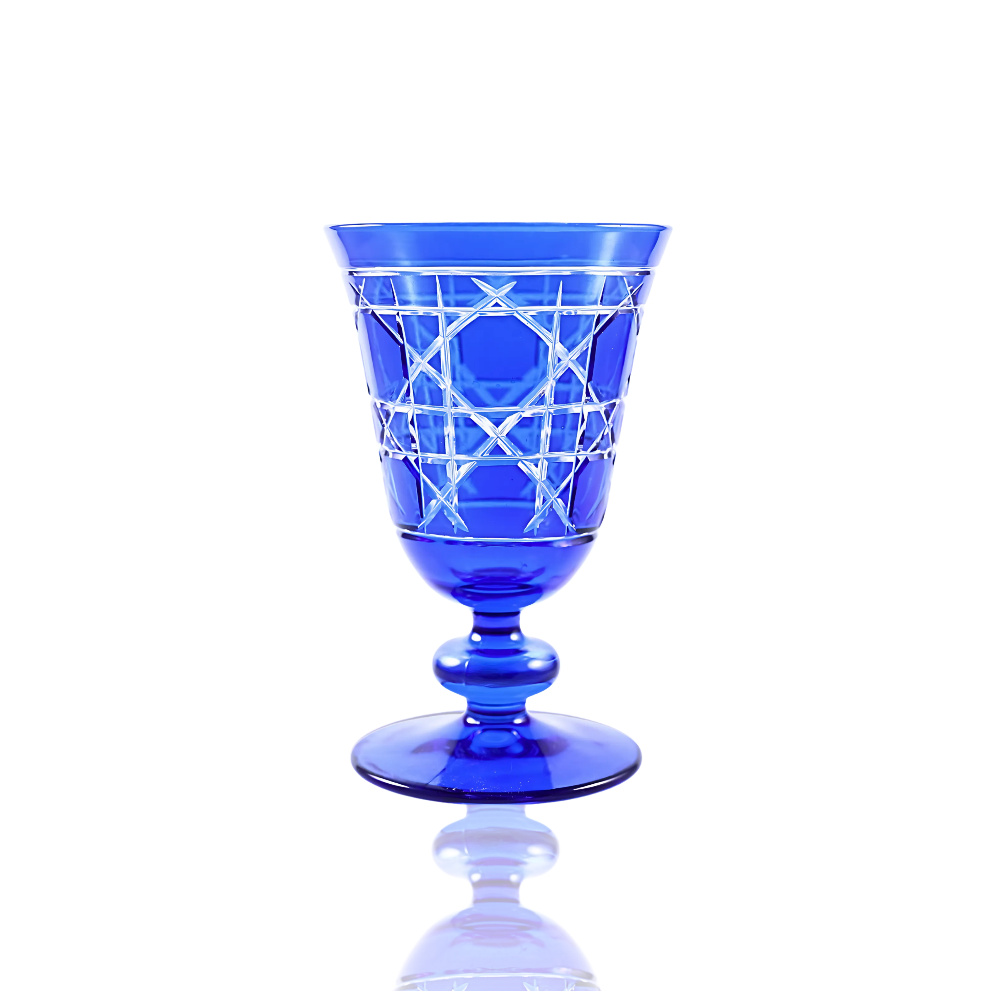 Gloria Cut Crystal Wine Goblet - Set Of 2 - Margerie Crystal USA