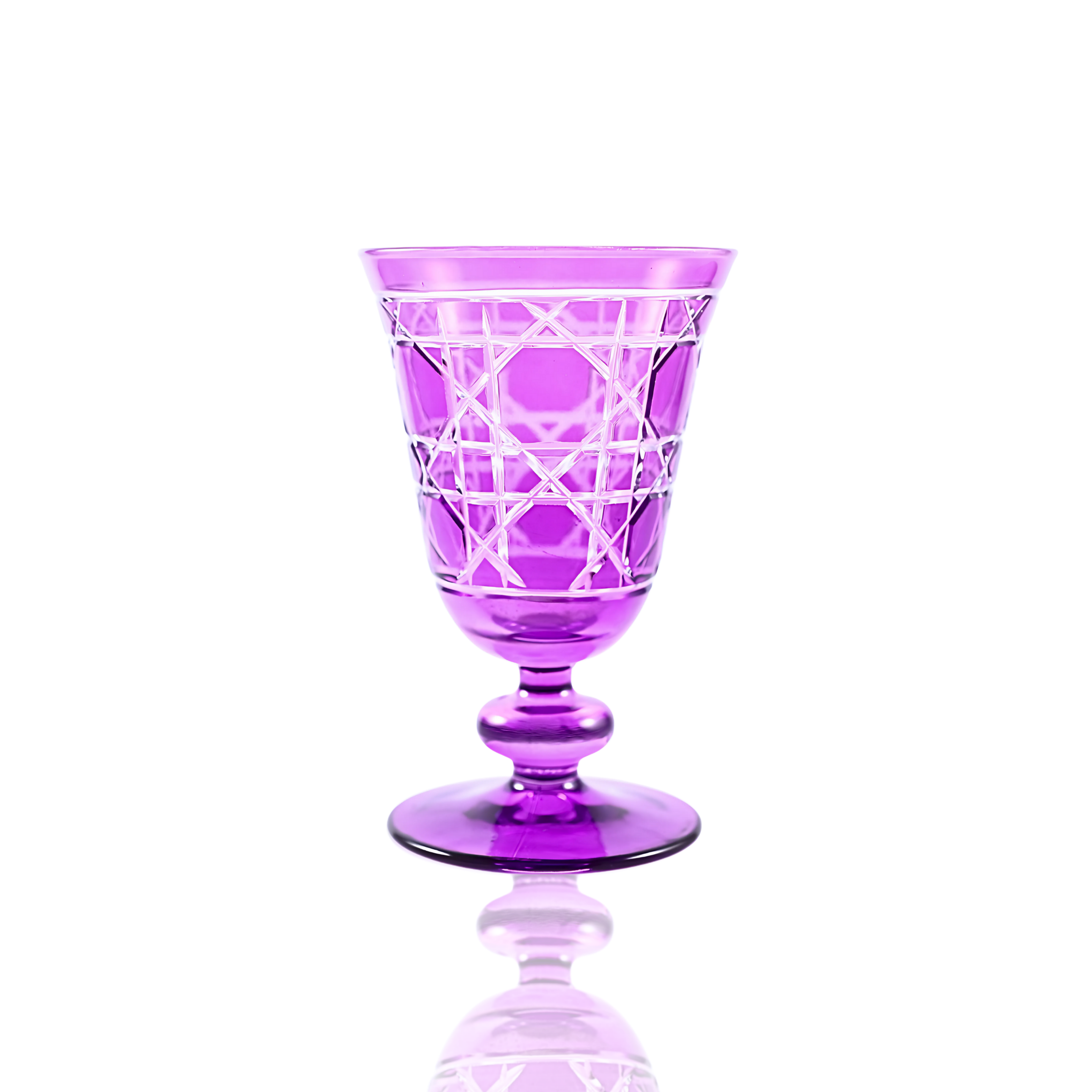 Gloria Cut Crystal Wine Goblet - Set Of 2 - Margerie Crystal USA
