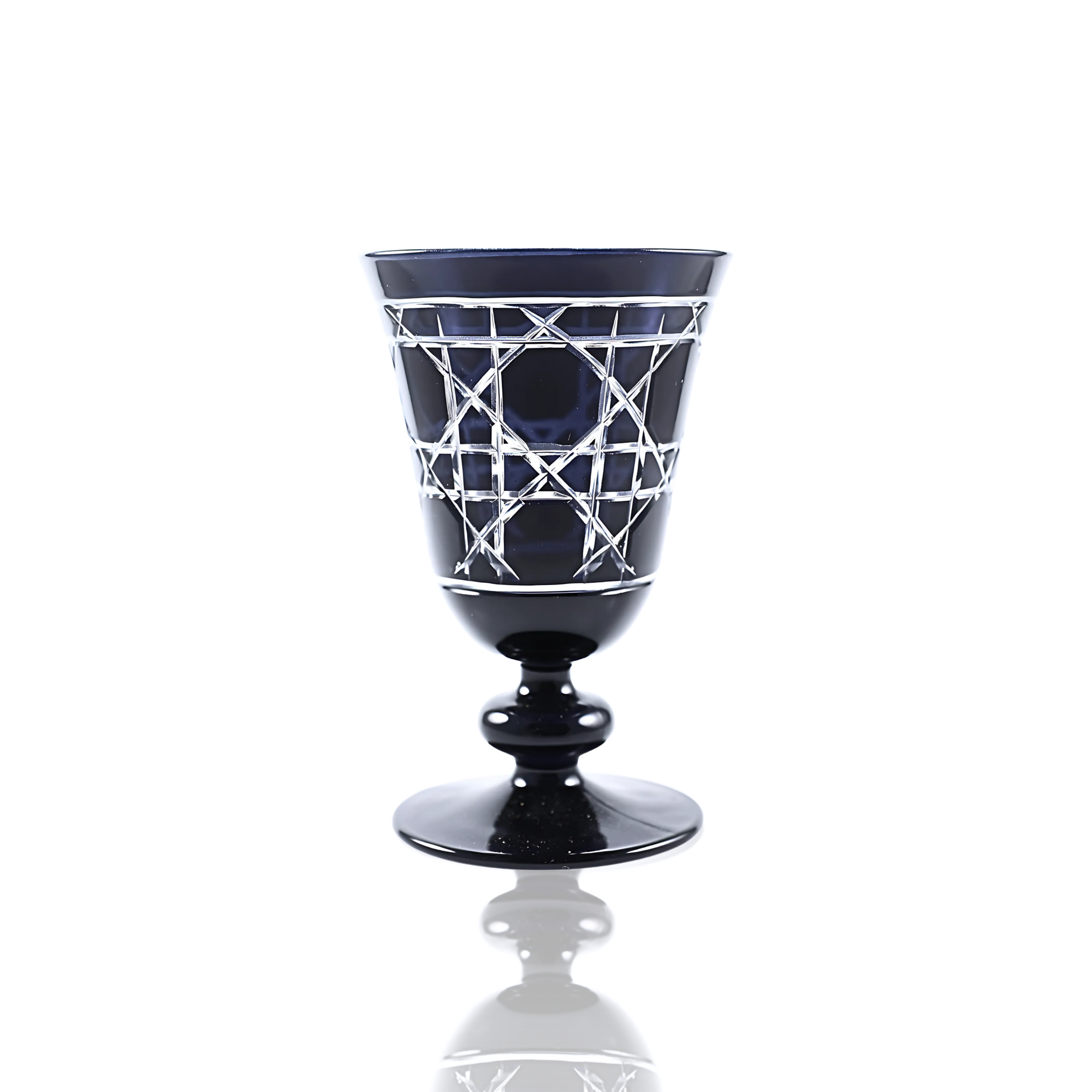 Gloria Cut Crystal Wine Goblet - Set Of 2 - Margerie Crystal USA