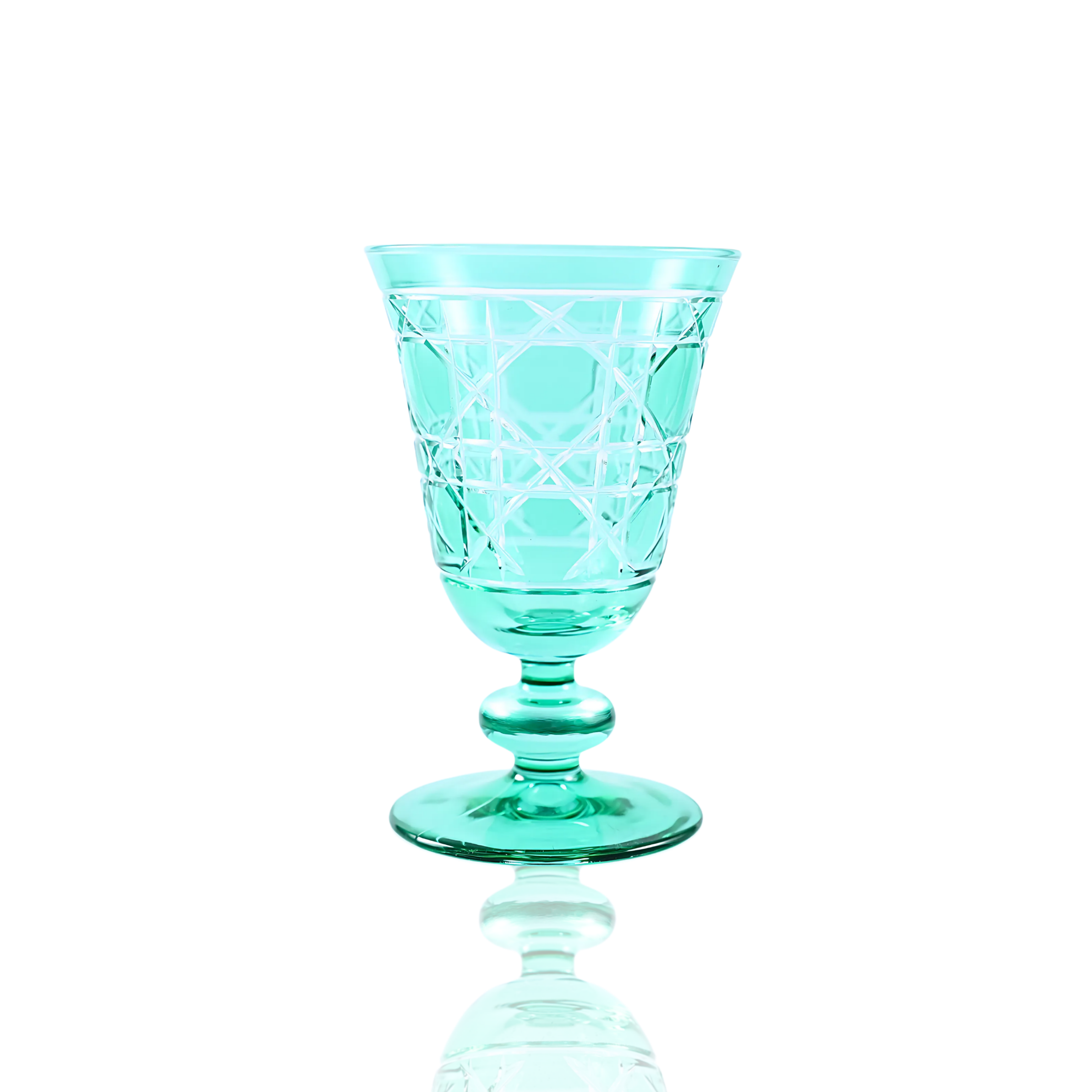Gloria Cut Crystal Wine Goblet - Set Of 2 - Margerie Crystal USA