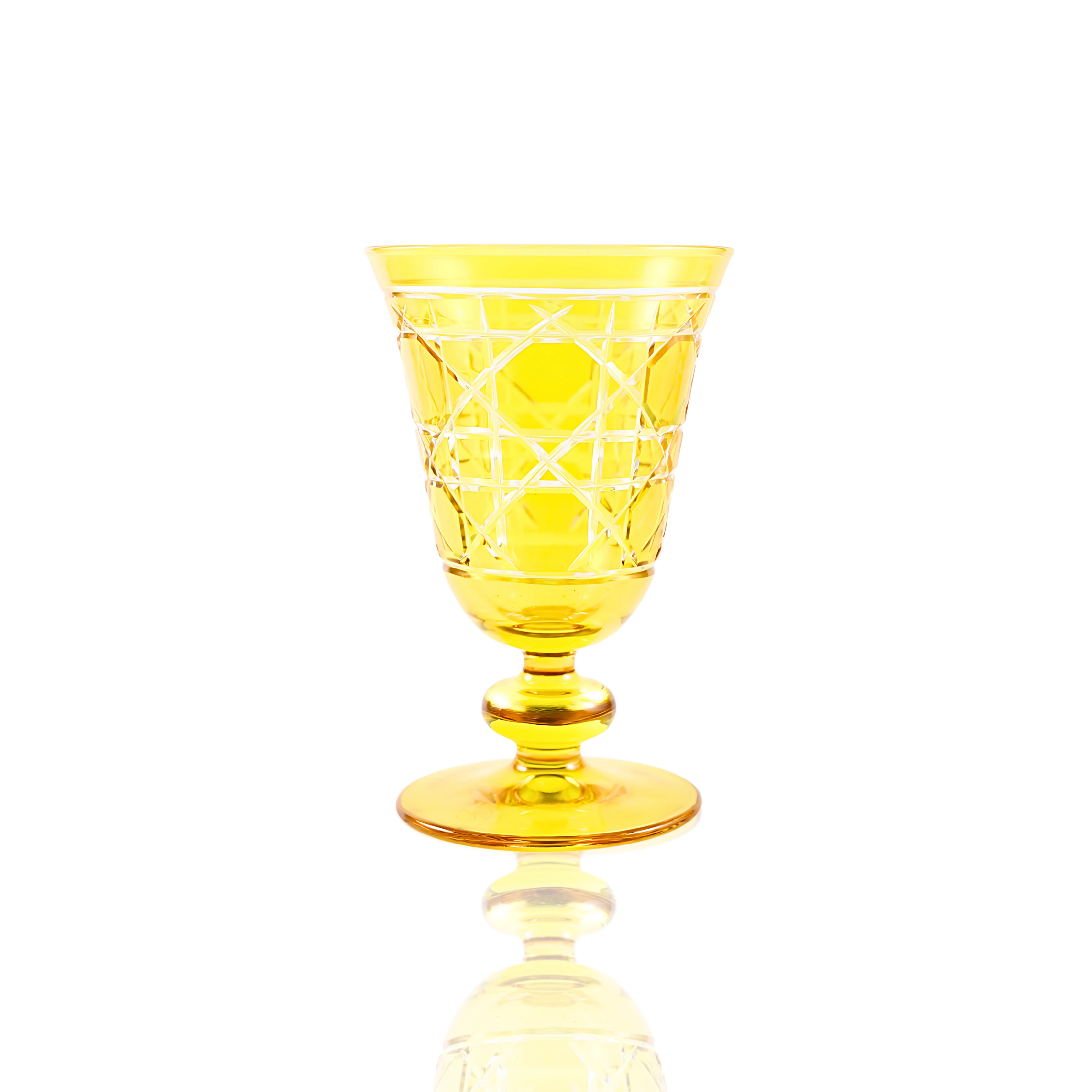 Gloria Cut Crystal Wine Goblet - Set Of 2 - Margerie Crystal USA