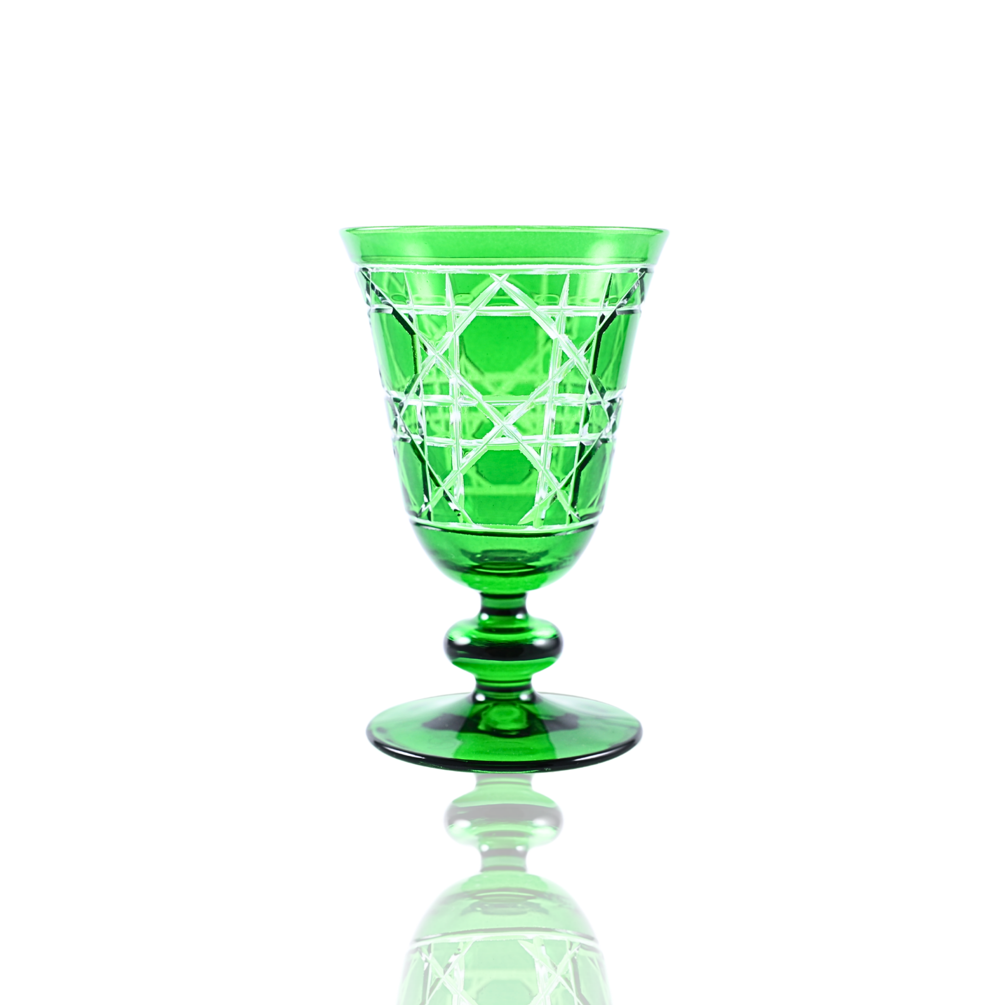 Gloria Cut Crystal Wine Goblet - Set Of 2 - Margerie Crystal USA