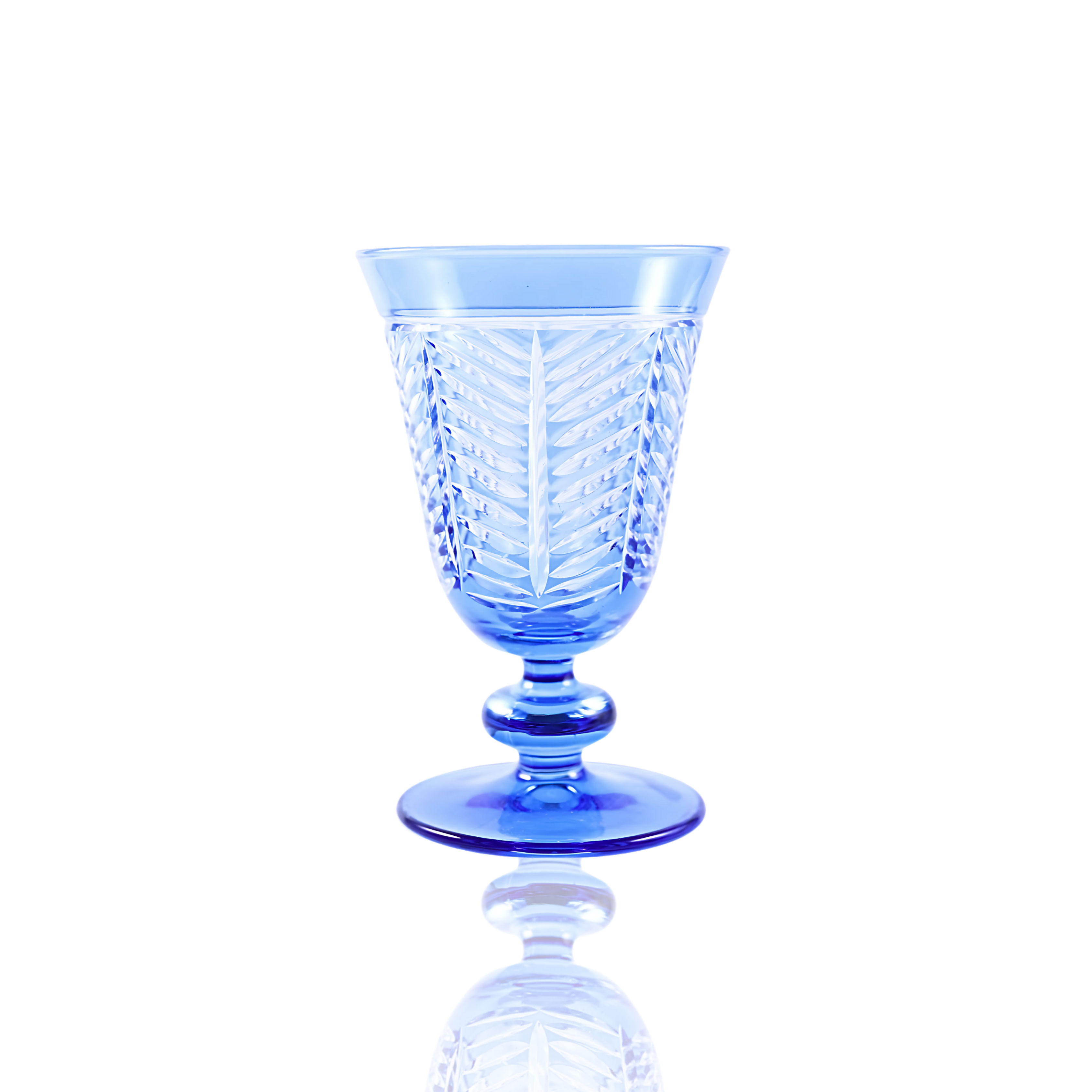 Lanza Cut Crystal Wine Goblet - Set Of 2 - Margerie Crystal USA