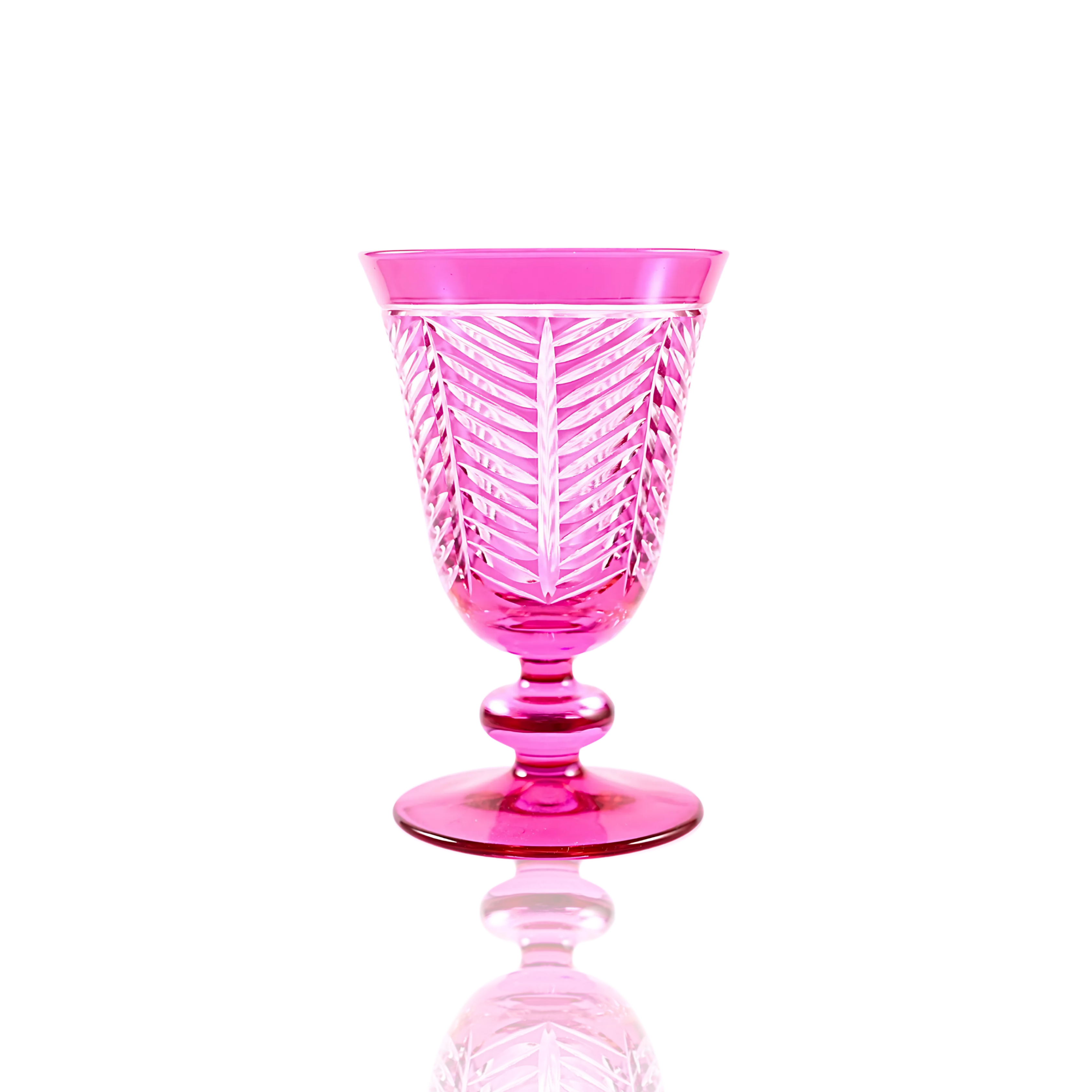 Lanza Cut Crystal Wine Goblet - Set Of 2 - Margerie Crystal USA