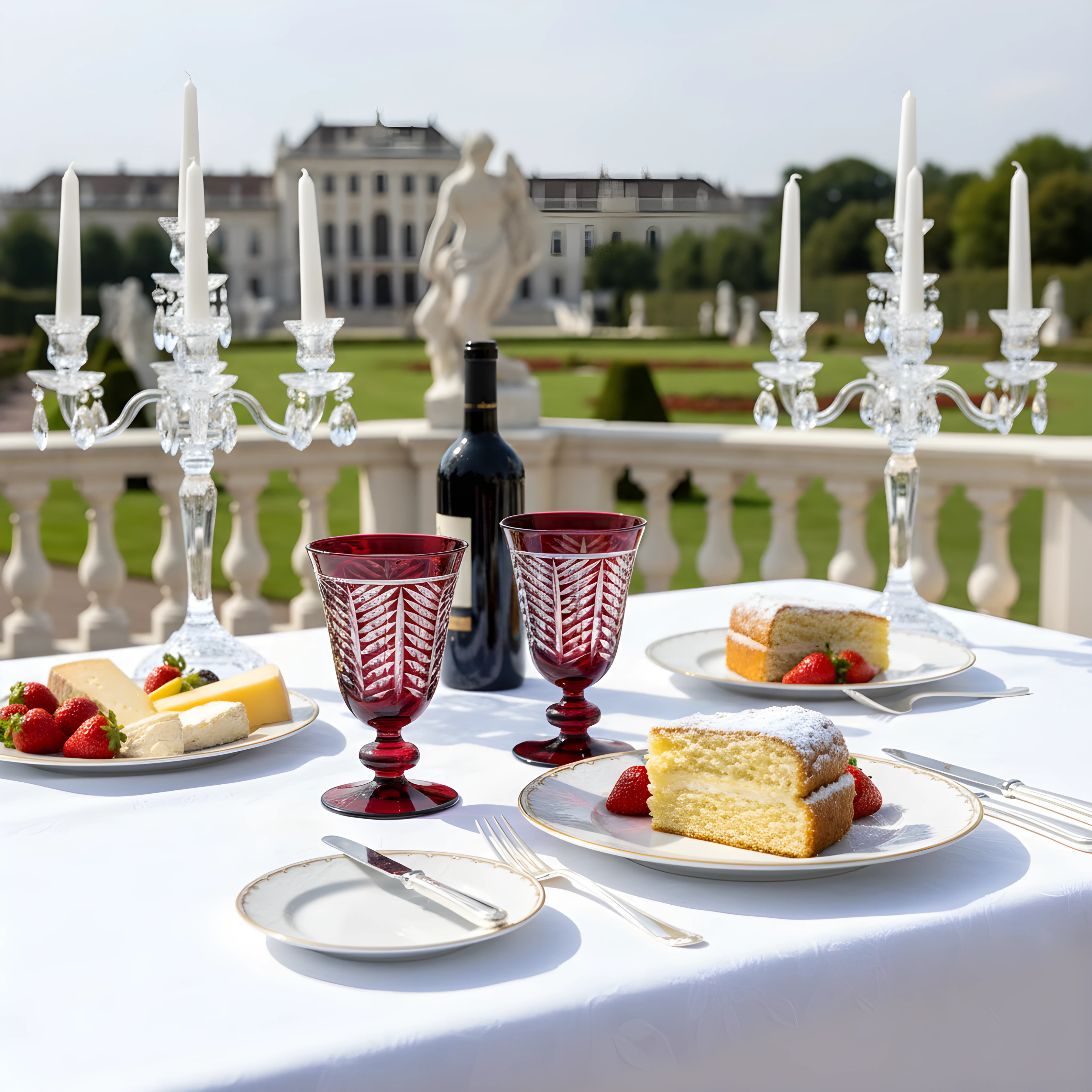 Lanza Cut Crystal Wine Goblet - Set Of 2 - Margerie Crystal USA