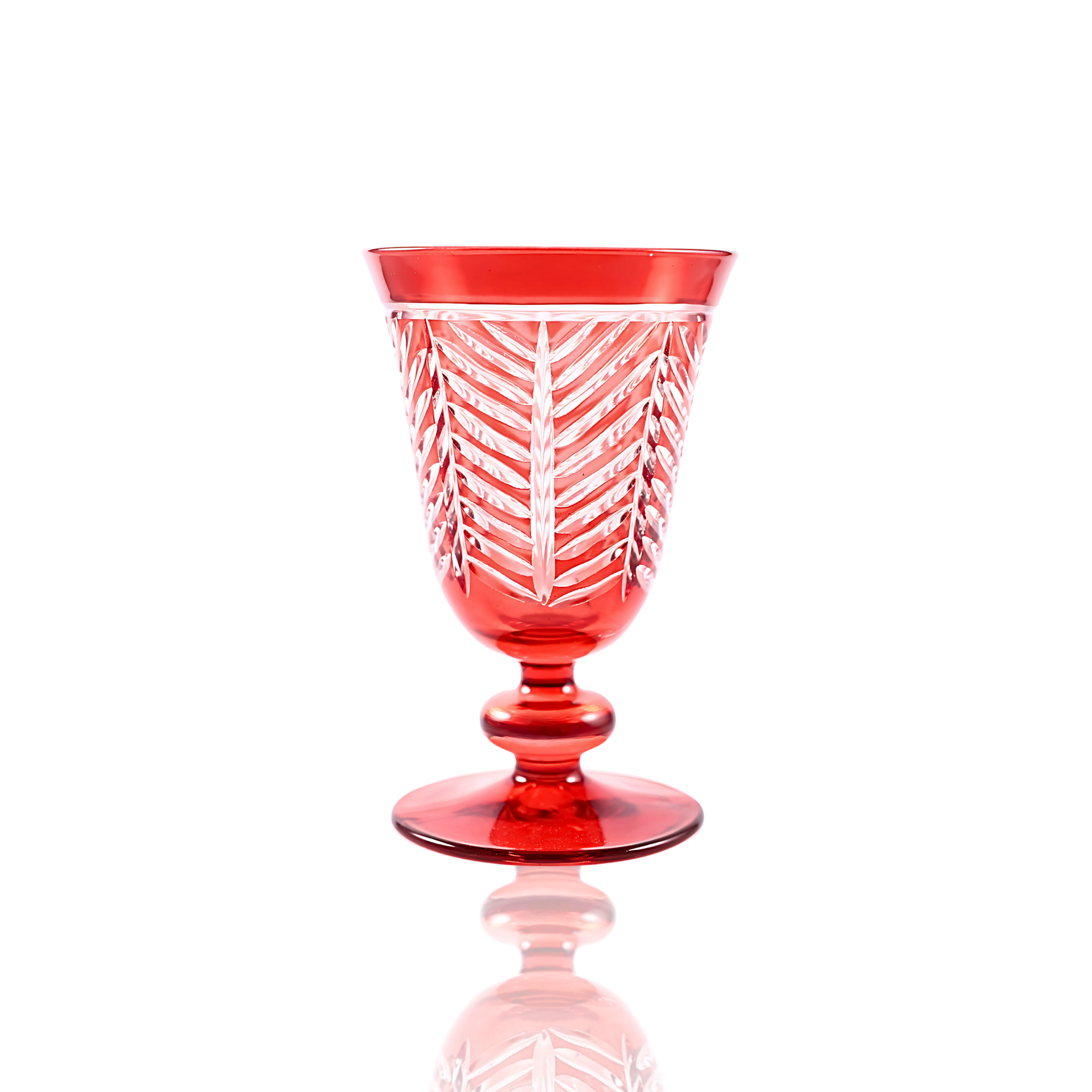 Lanza Cut Crystal Wine Goblet - Set Of 2 - Margerie Crystal USA