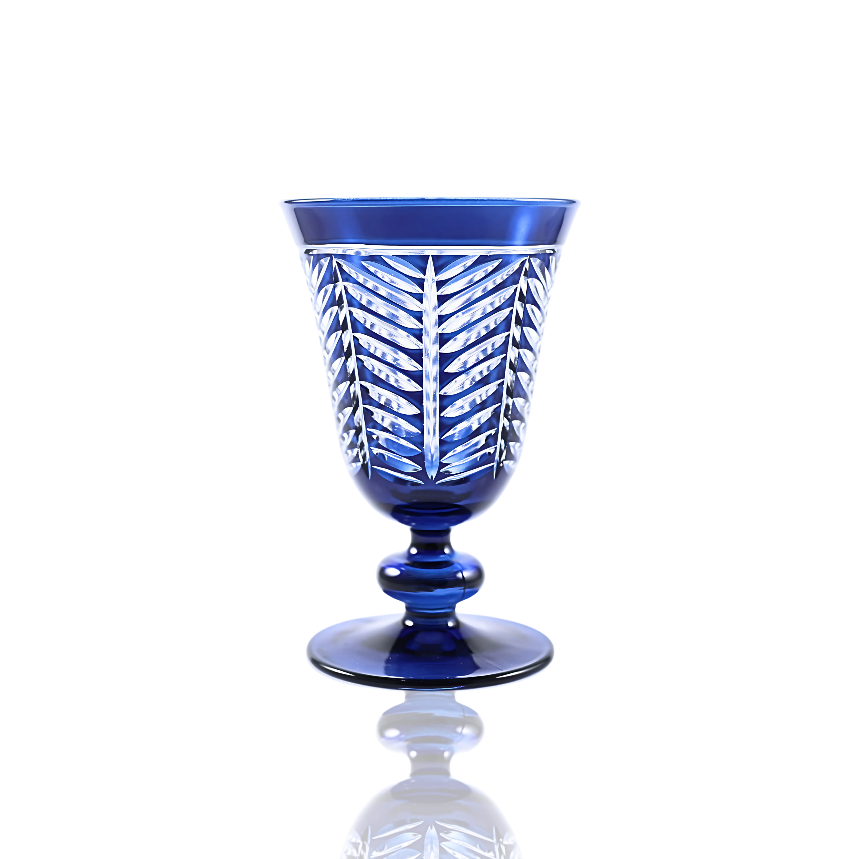 Lanza Cut Crystal Wine Goblet - Set Of 2 - Margerie Crystal USA