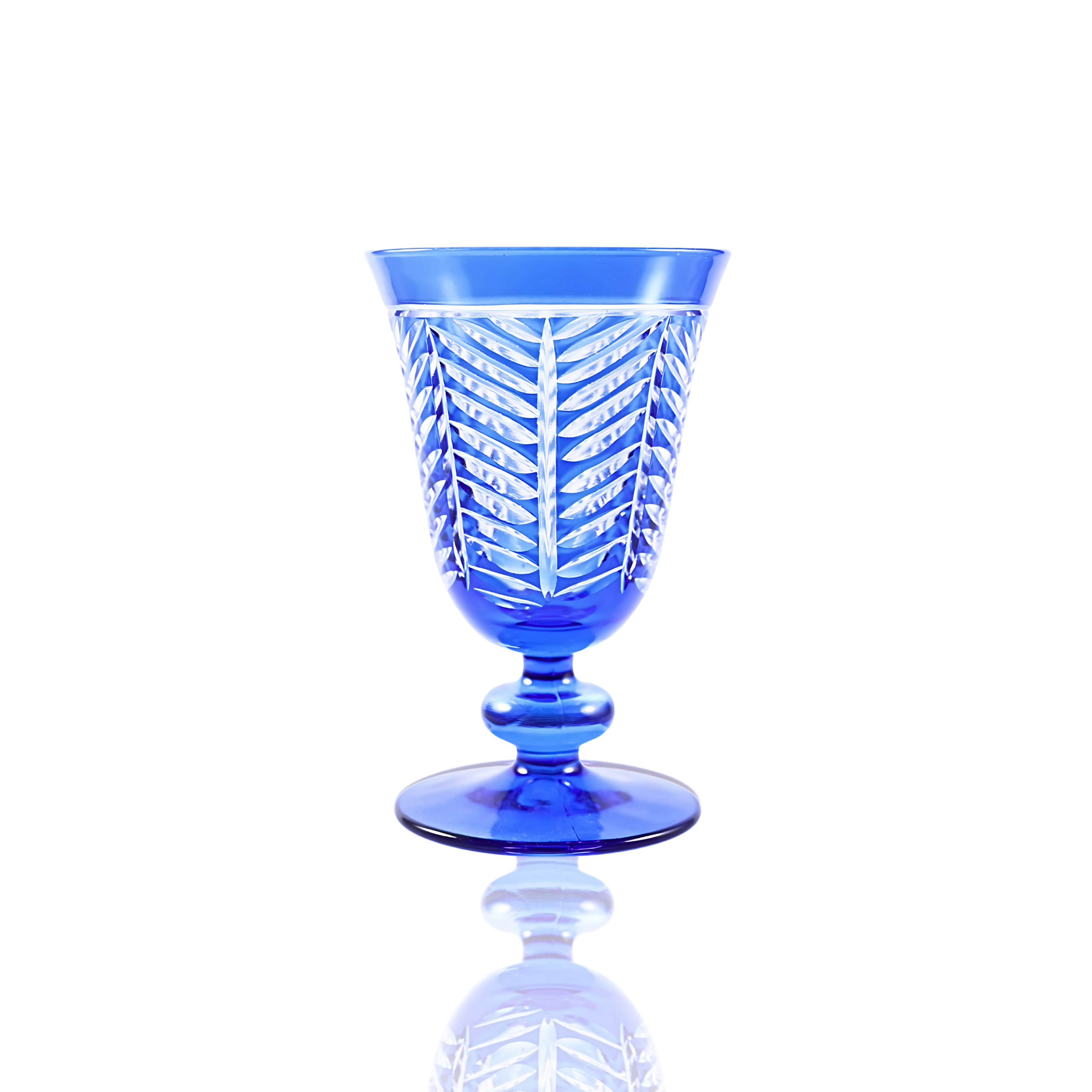 Lanza Cut Crystal Wine Goblet - Set Of 2 - Margerie Crystal USA