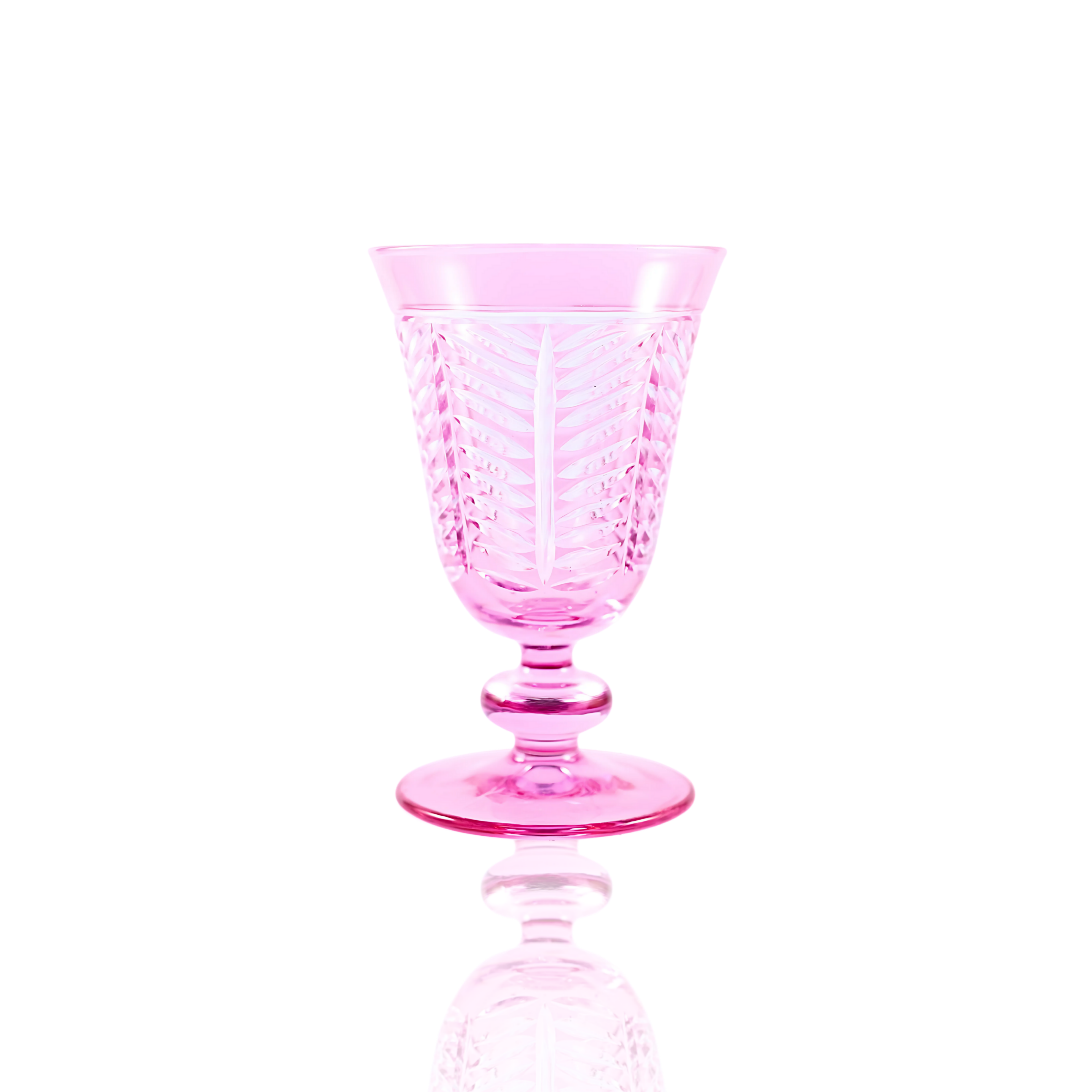 Lanza Cut Crystal Wine Goblet - Set Of 2 - Margerie Crystal USA