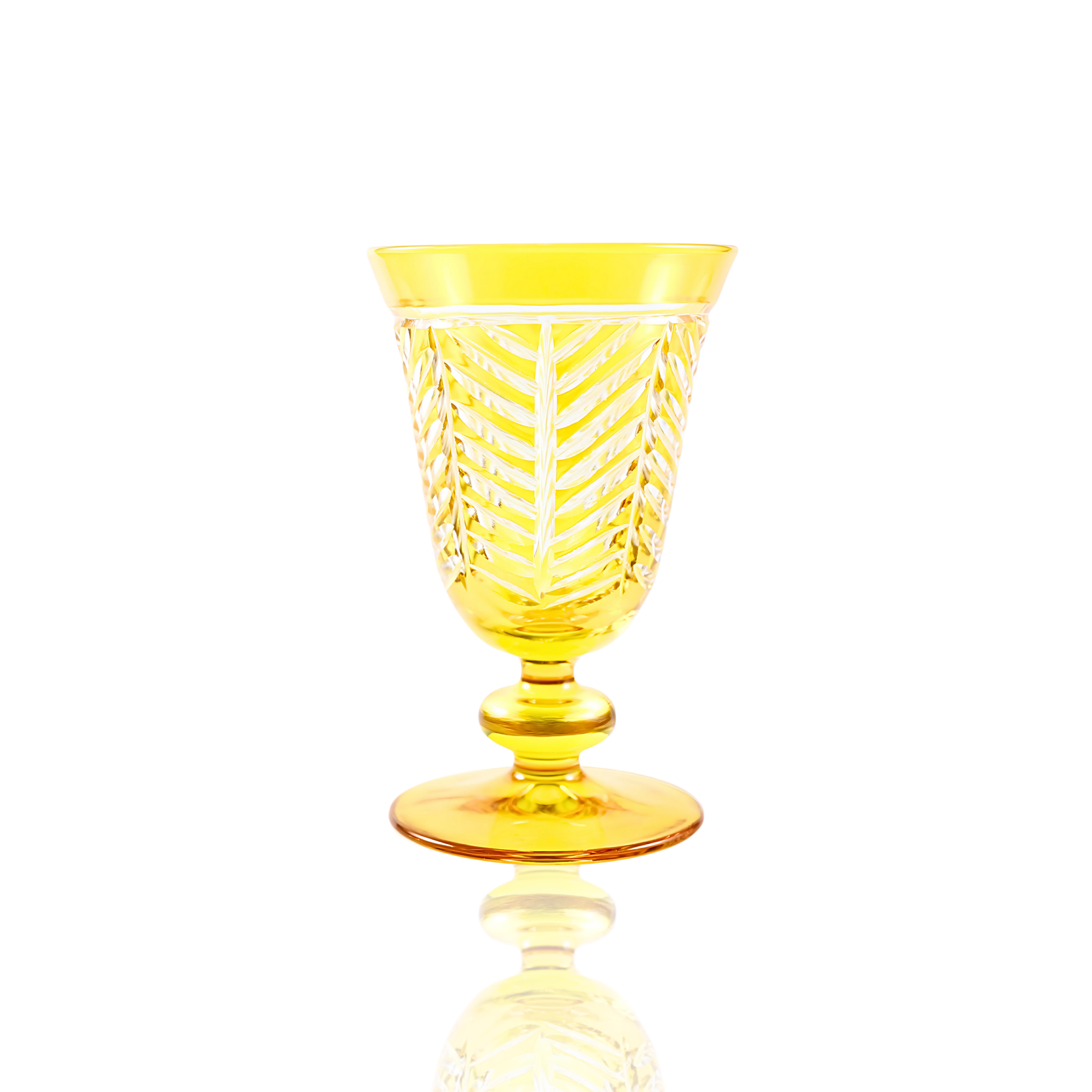 Lanza Cut Crystal Wine Goblet - Set Of 2 - Margerie Crystal USA